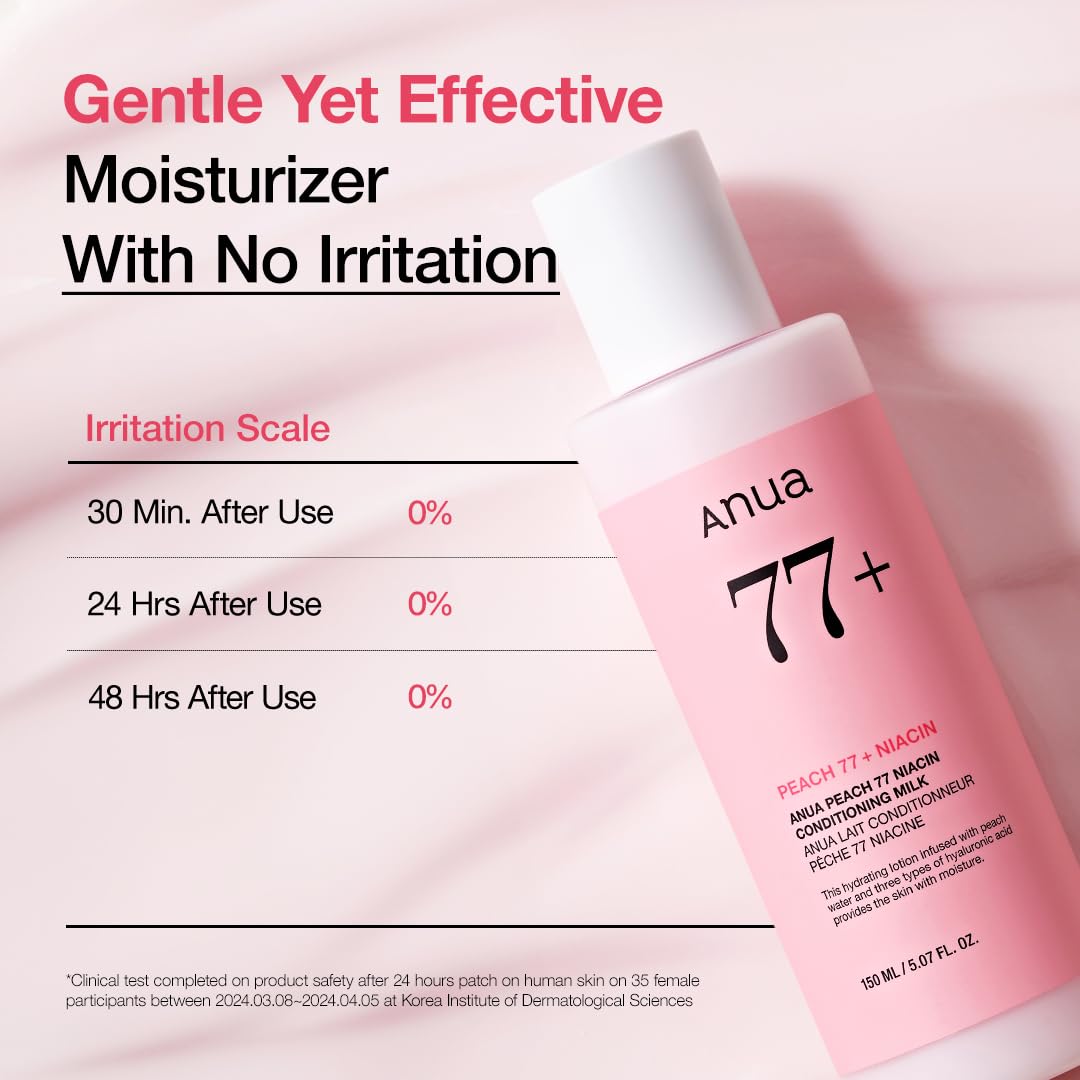 ANUA Peach Niacin Conditioning Lotion, Face Moisturizer with Vitamin B12, Ceramide, Panthenol, Hyaluronic Acid, Lightweight, Korean Skin Care for Glass Skin