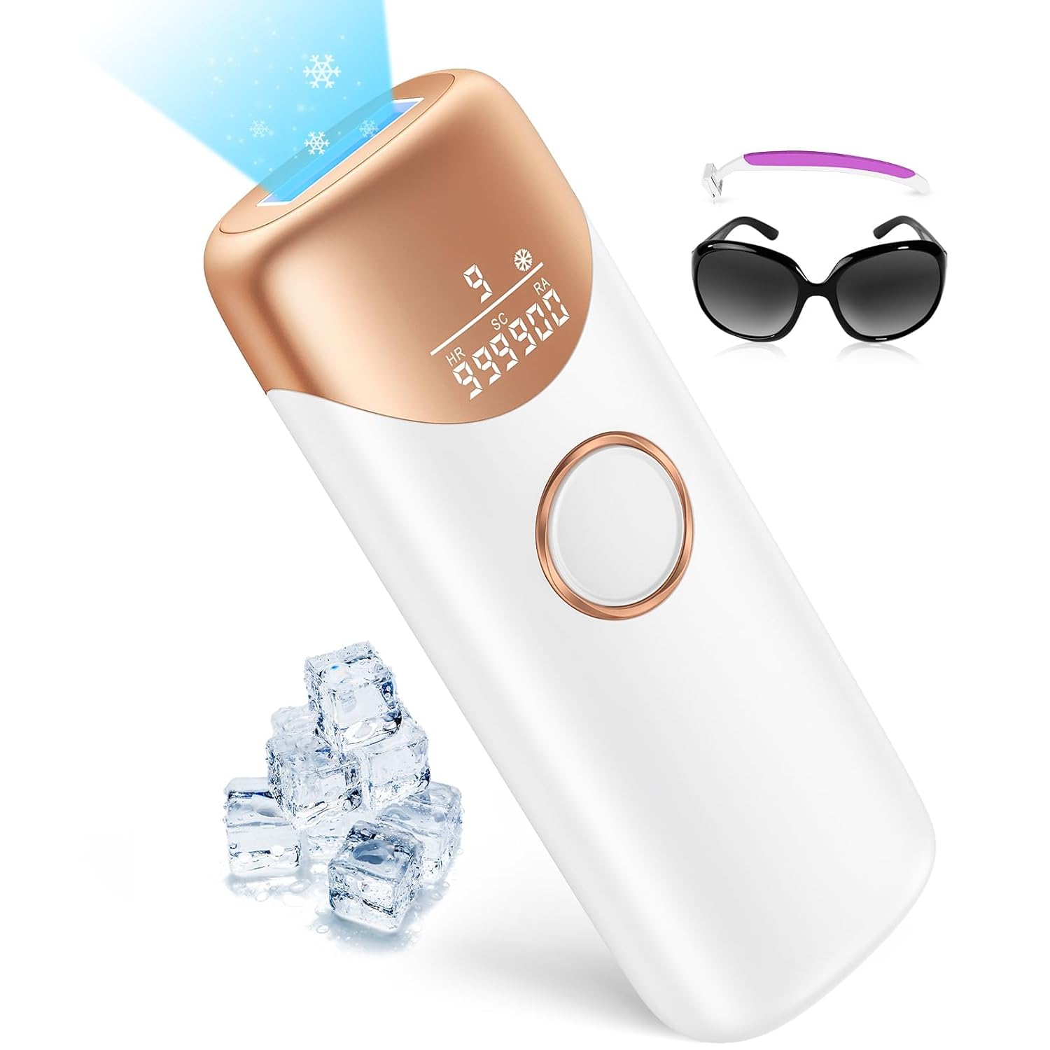 Ubroo Painless IPL Hair Removal with 5℃ Ice Cooling – 3-in-1 Permanent At-Home Laser Epilator for Women and Men