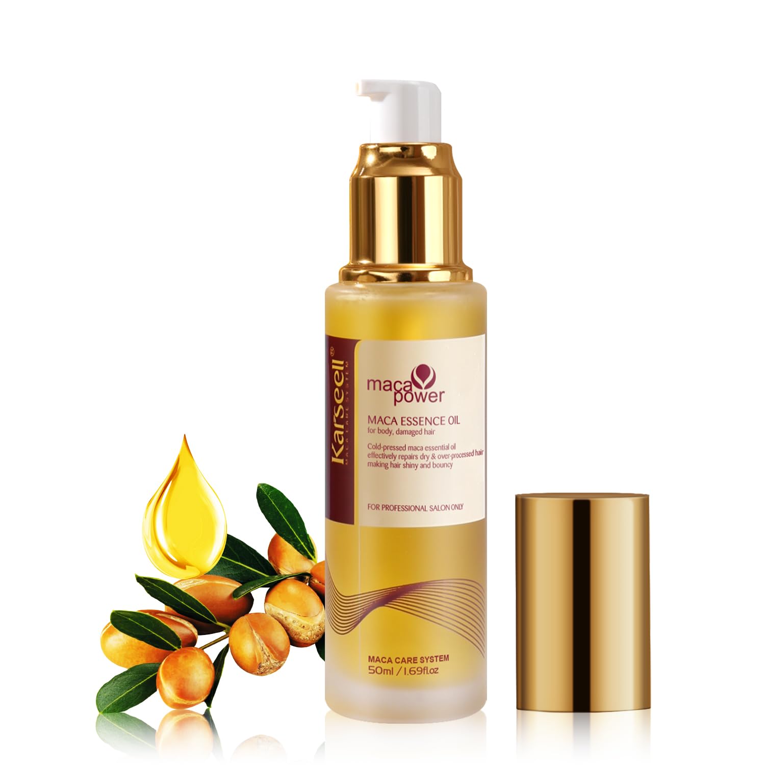 Karseell Moroccan Argan Oil for Hair Healing Cold Pressed Weightless Argan Oil Hair Serum for Dry Damaged Hair