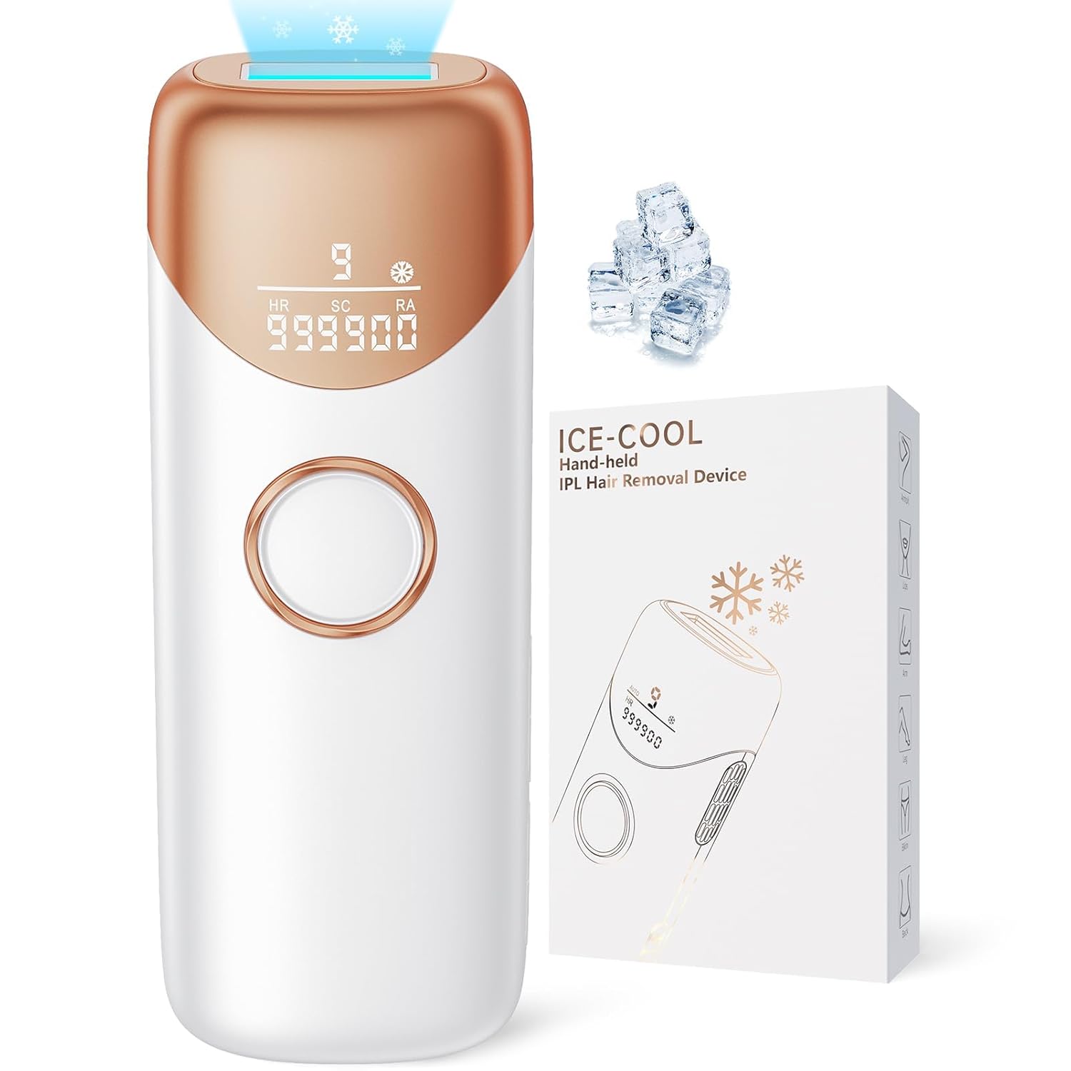 Ubroo Painless IPL Hair Removal with 5℃ Ice Cooling – 3-in-1 Permanent At-Home Laser Epilator for Women and Men