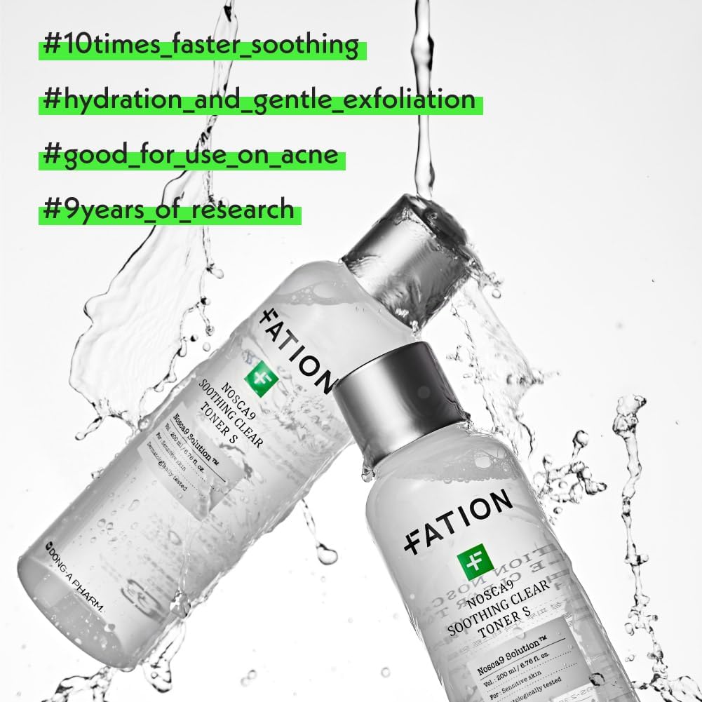 Fation Soothing Toner S | 2% PHA & LHA Exfoliating Toner for Sensitive Skin | Moisturizing, Hypdrating & Quick Absorption Korean Skincare