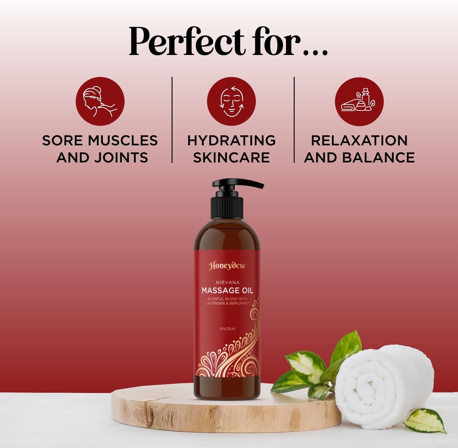 Honeydew Bergamot and Lavender Essential Oil  Relaxing Massage Oil for Massage Therapy - Non Greasy Non Staining Irresistibly