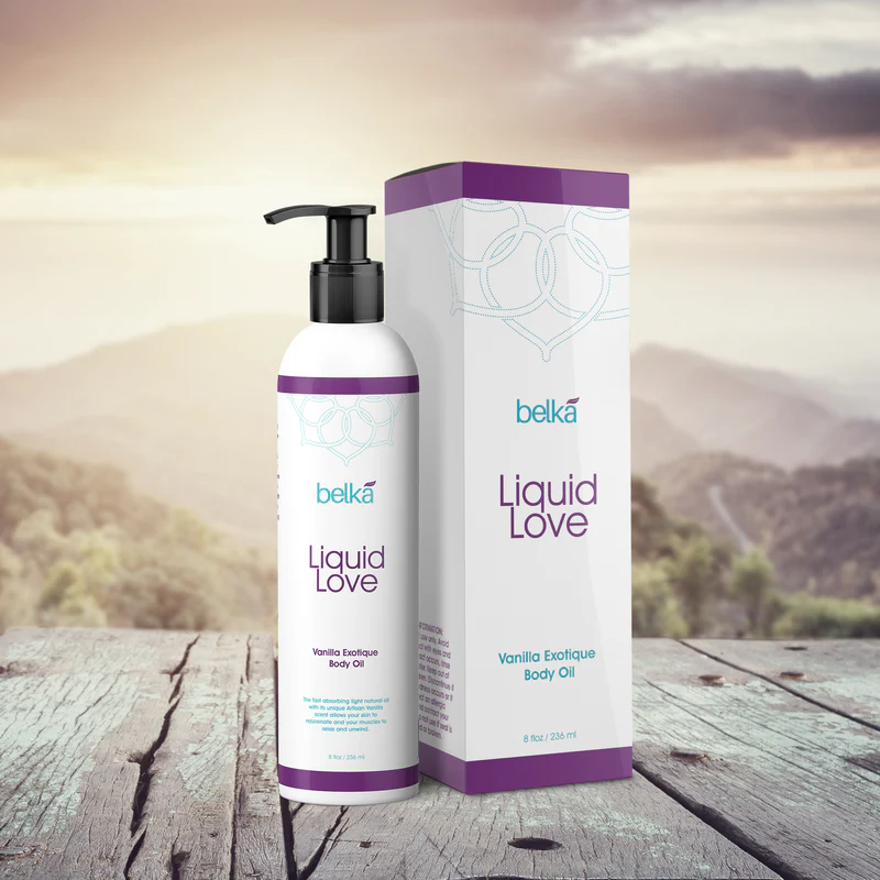 Belká Liquid Love Vanilla Exotique Body Oil for Relaxing Massage Therapy and Sensual Couple's Massages