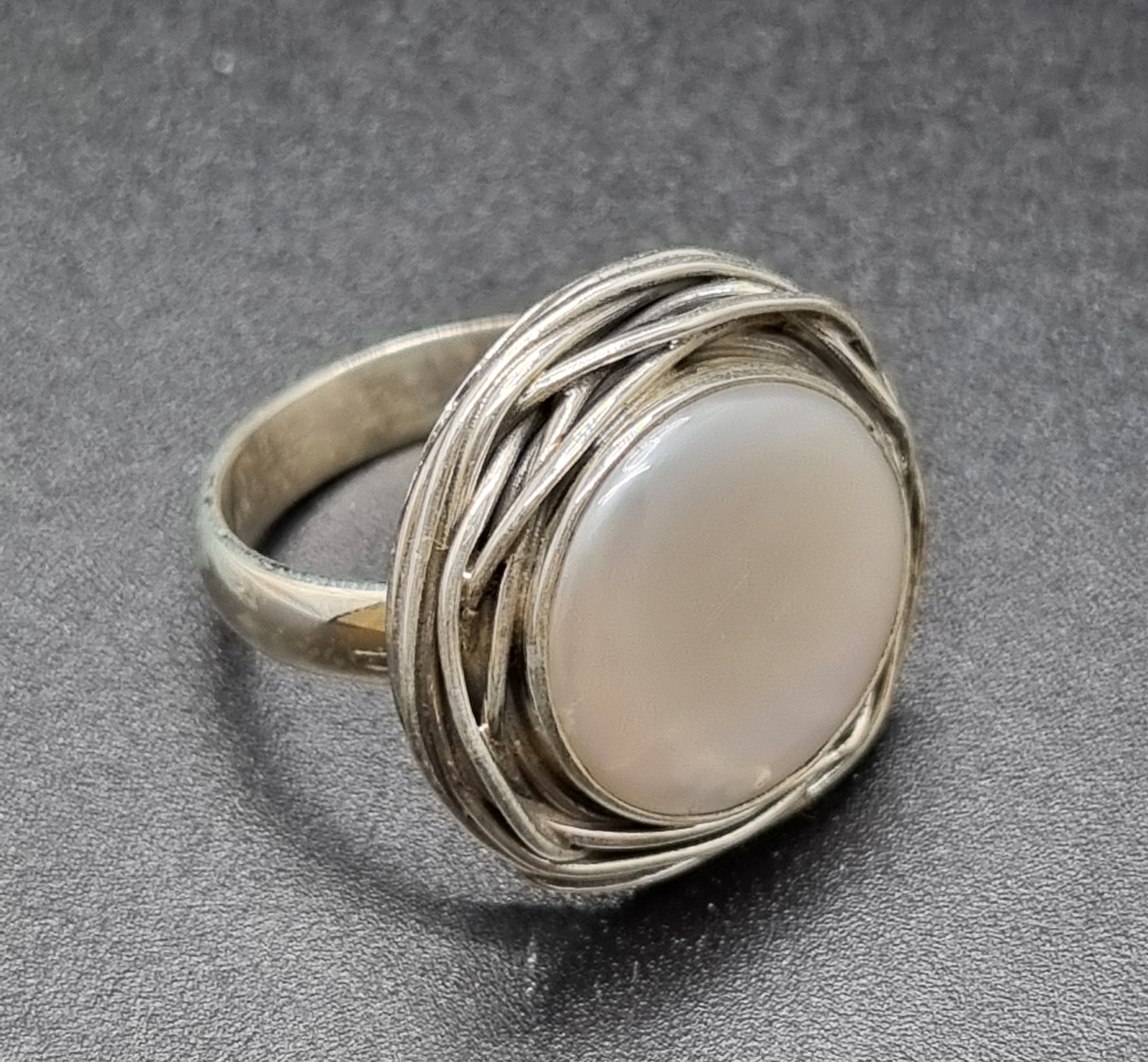 Bague en argent avec pearl de culture