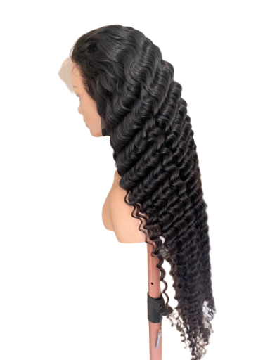 Deep Wave 13×6 HD Lace Frontal Wig Natural color 1B (Pre-Plucked)