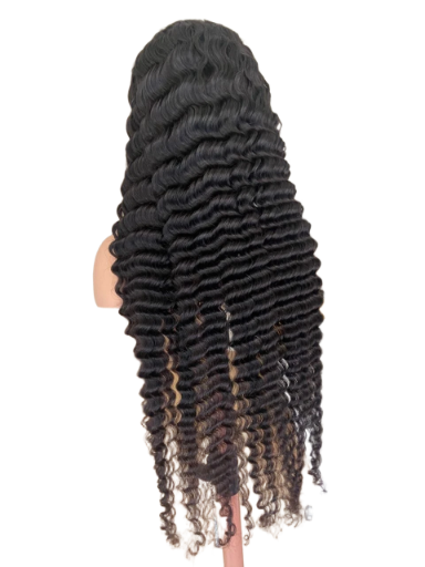 Deep Wave 13×6 HD Lace Frontal Wig Natural color 1B (Pre-Plucked)