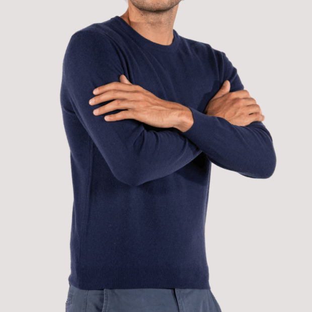 Maglia uomo girocollo misto cashmere, men cashmere blend roundneck jumper