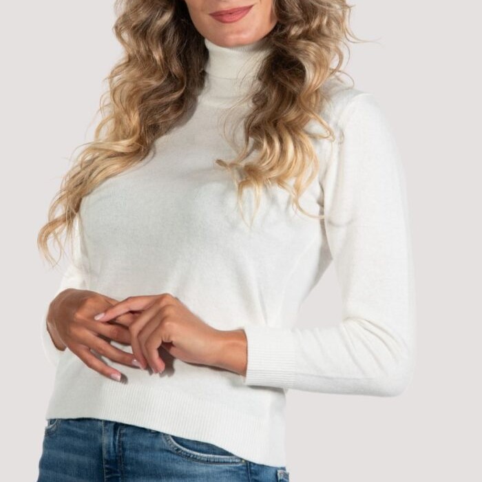 Maglia dolcevita donna misto cashmere, women cashmere blend turtleneck jumper 