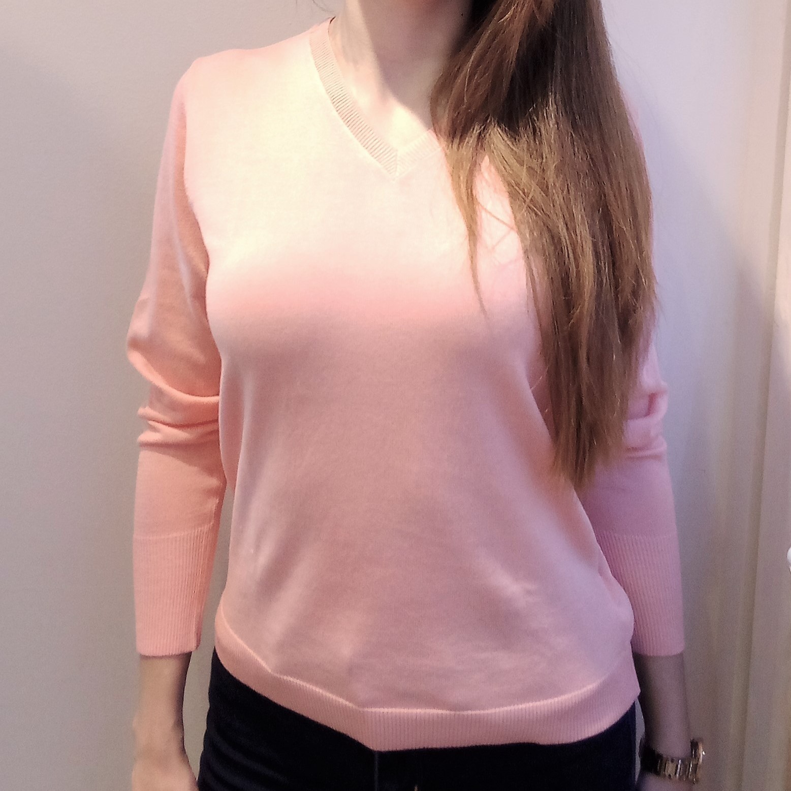 Maglia scollo a v donna puro cotone - women v-neck pullover in pure cotton