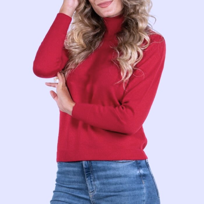 Maglia dolcevita donna misto cashmere, women cashmere blend turtleneck jumper 