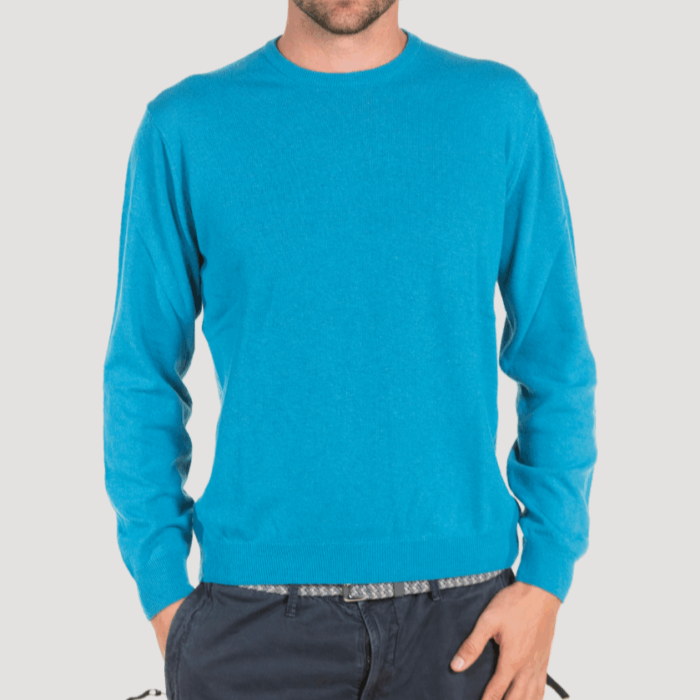 Maglia uomo girocollo misto cashmere, men cashmere blend roundneck jumper