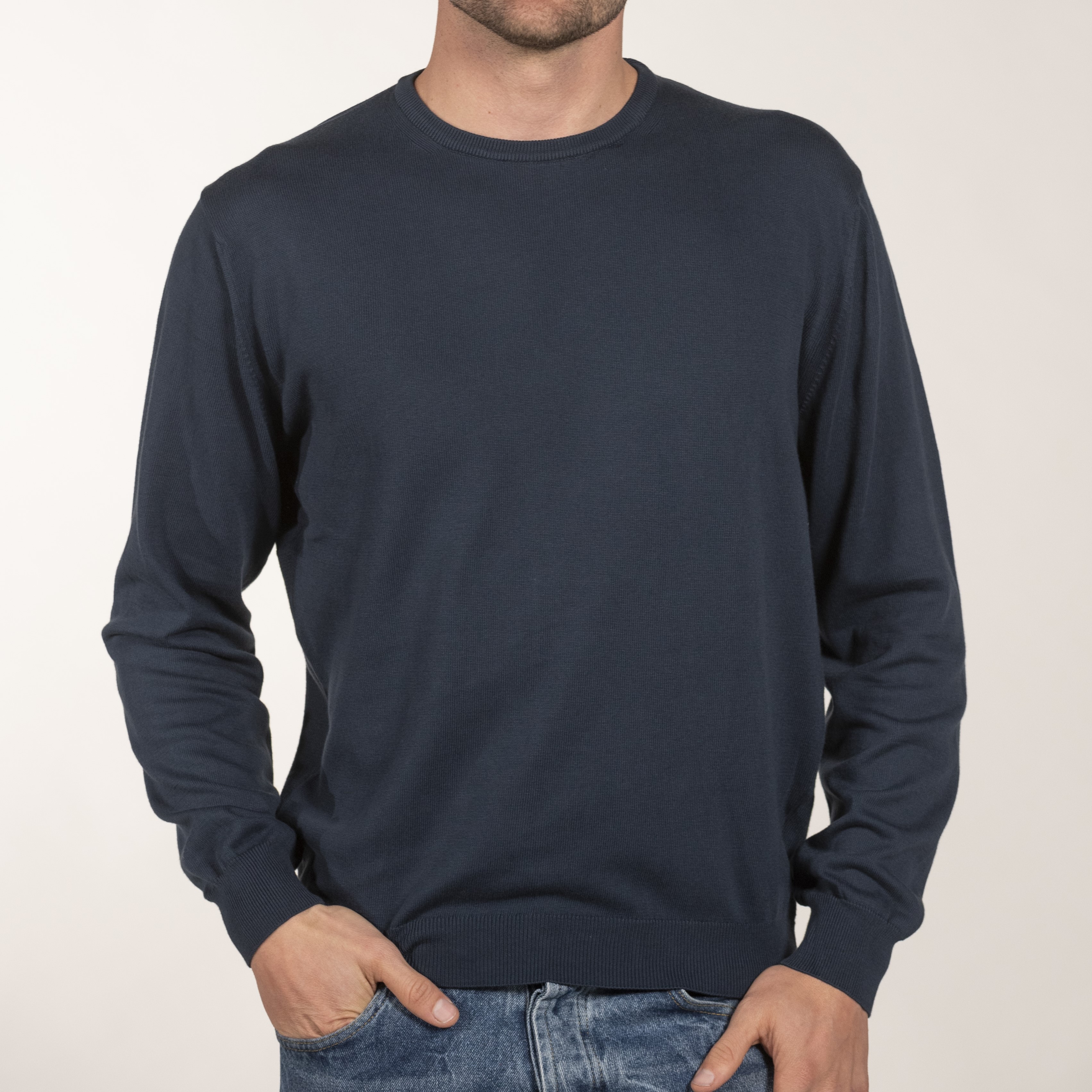 Maglia girocollo uomo puro cotone - menswear roundneck pullover in pure cotton
