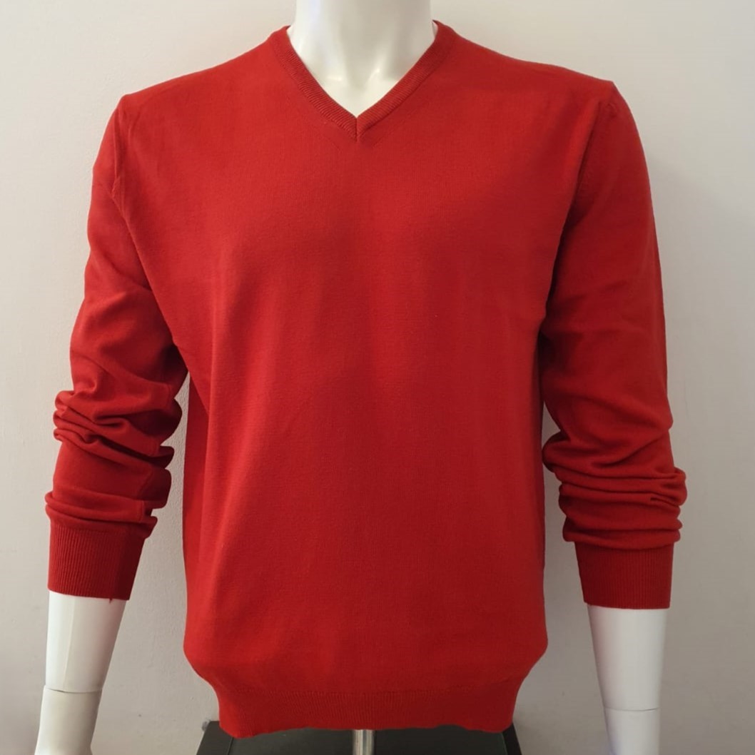 Maglia uomo scollo v in puro cotone - Menswear v-neck pullover in pure cotton
