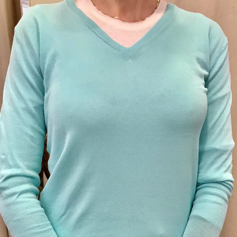 Maglia scollo a v donna puro cotone - women v-neck pullover in pure cotton