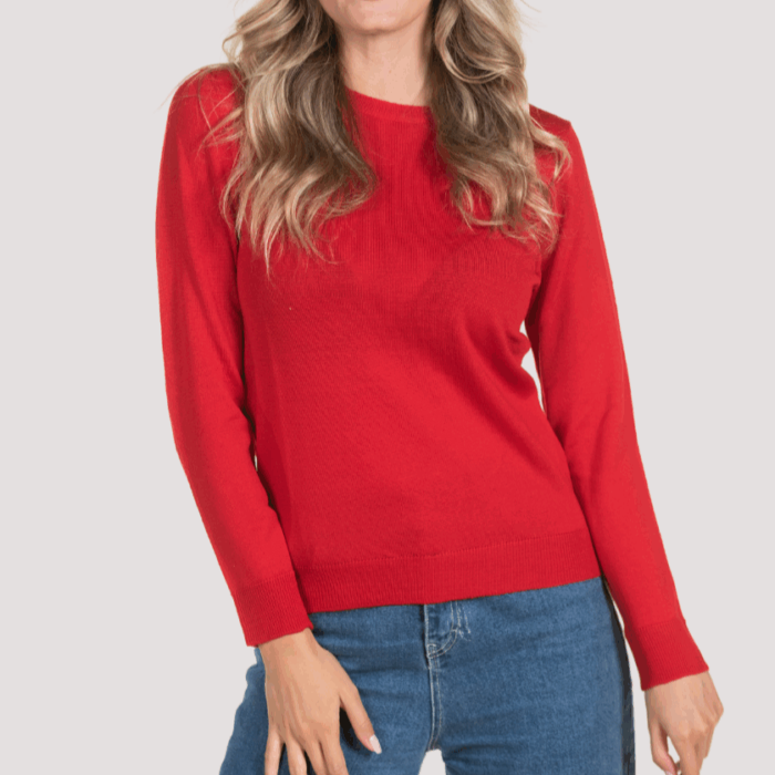 Girocollo donna 100% pura lana merinos extrafine, women 100% merinos wool extrafine roundneck pullover