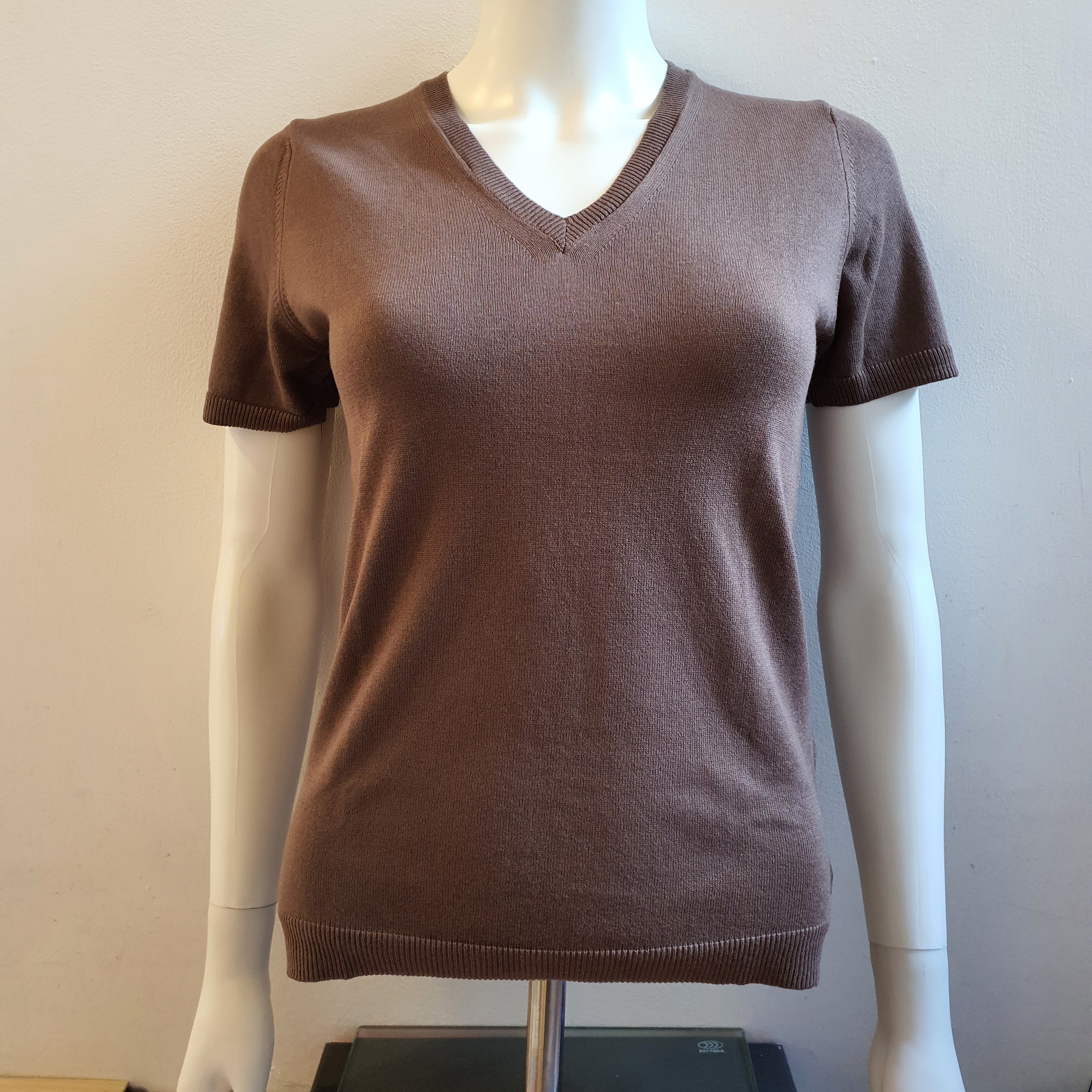 Maglia donna mezza manica scollo a v puro cotone - Women short sleeves top with v-neck in pure cotton