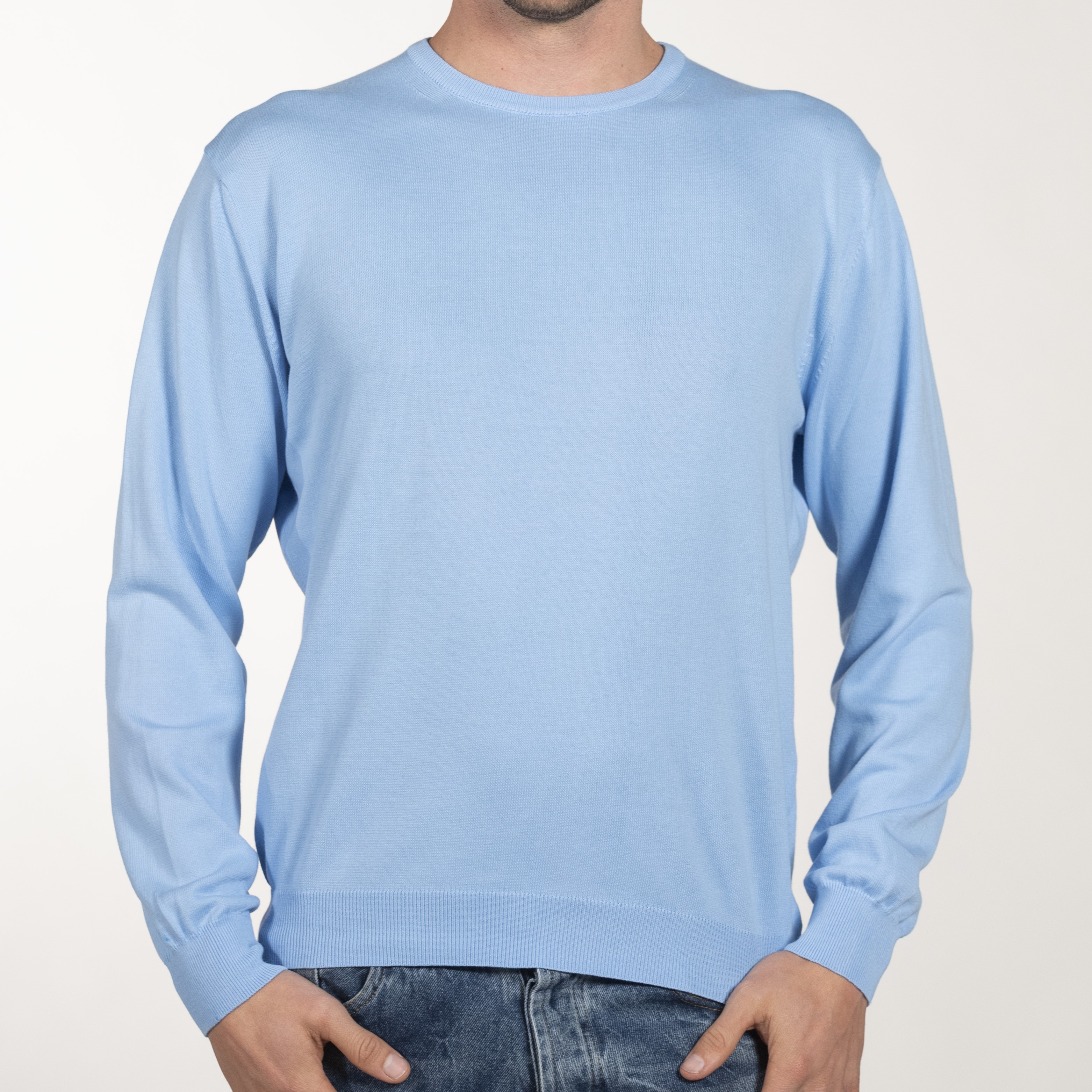 Maglia girocollo uomo puro cotone - menswear roundneck pullover in pure cotton