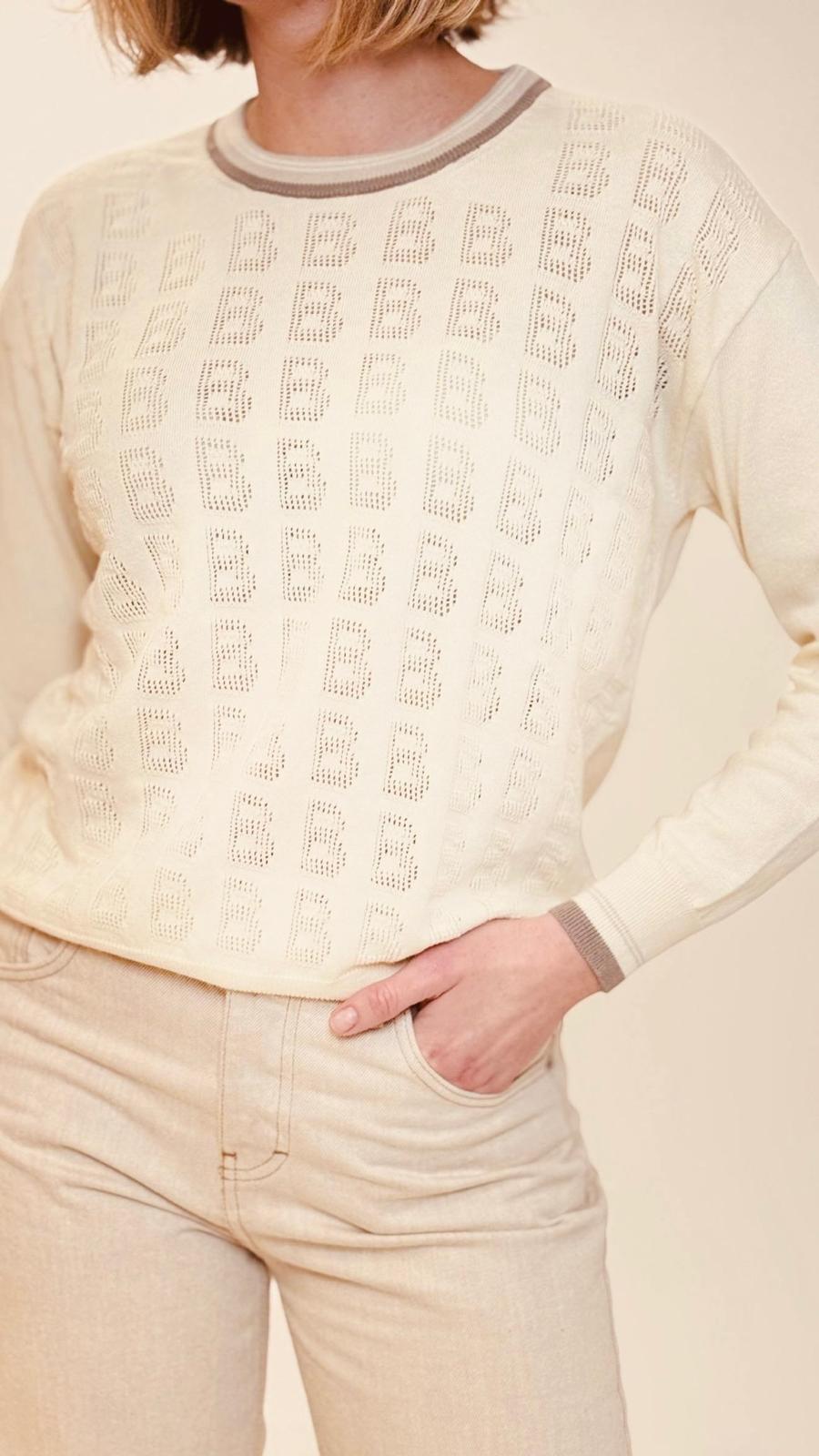 maglia traforata manica lunga da donna Barbie, openwork women long sleeves jumper Barbie