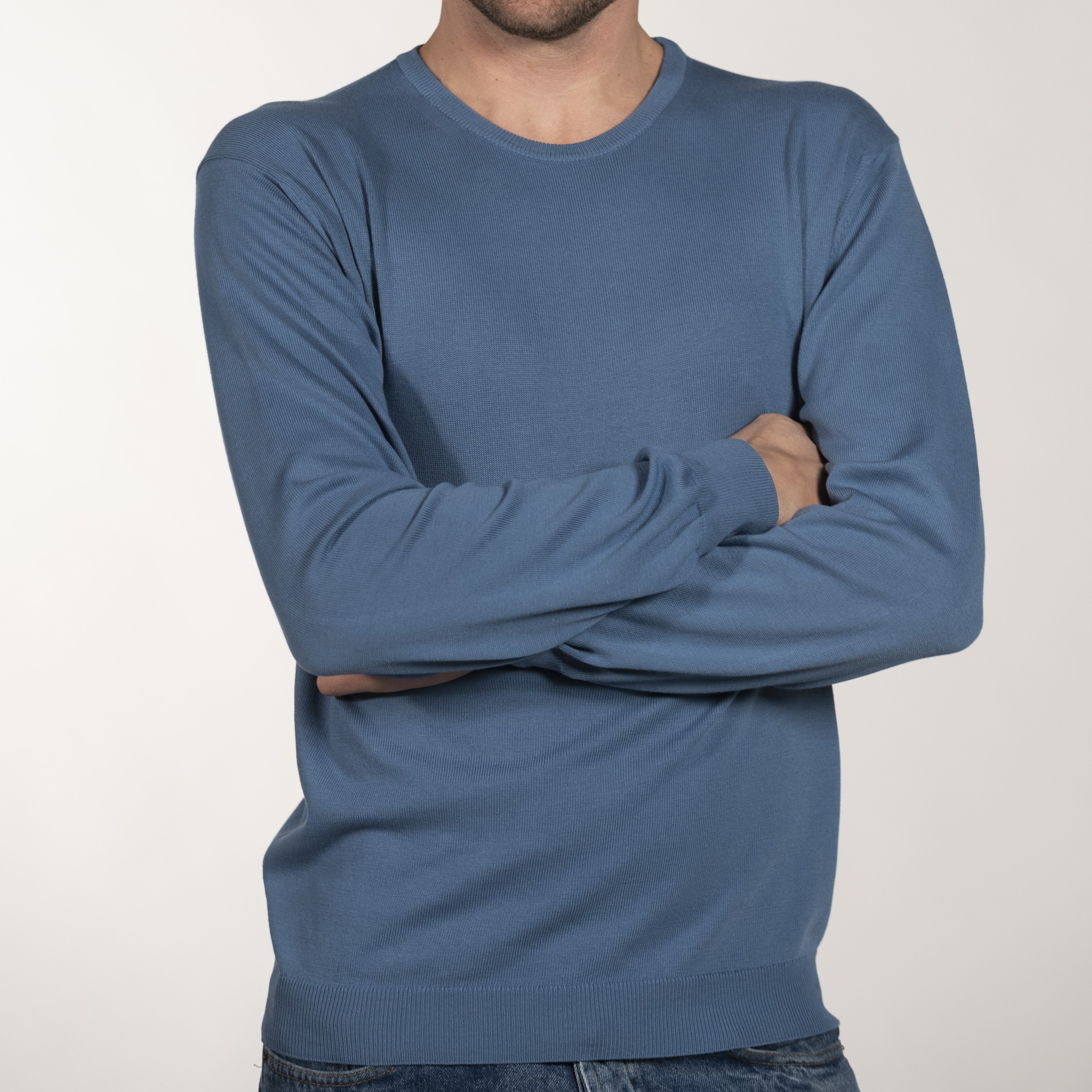 Maglia girocollo uomo puro cotone - menswear roundneck pullover in pure cotton