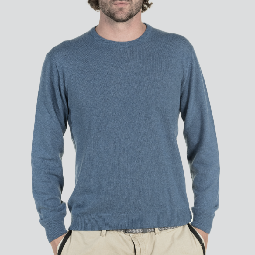 Maglia rasata girocollo uomo in 100% cashmere, 100% cashmere smooth-knit roundneck menswear jumper