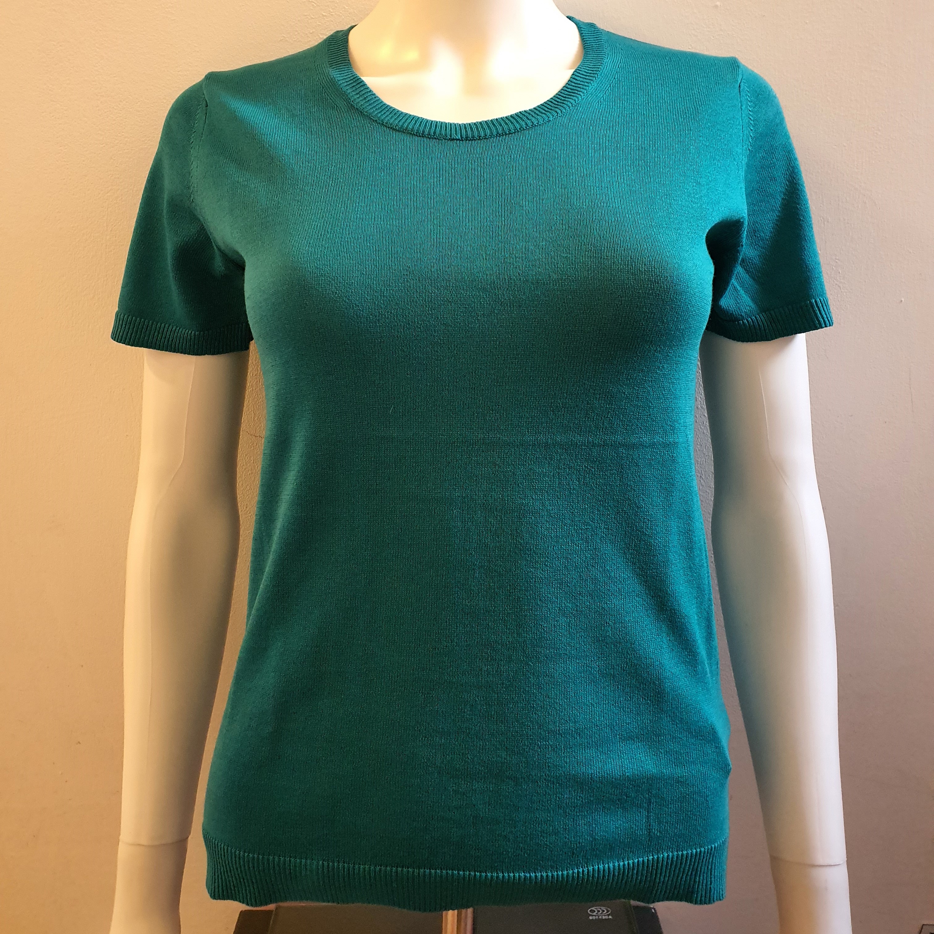 Maglia donna mezza manica girocollo puro cotone - Women short sleeves top with round neck in pure cotton