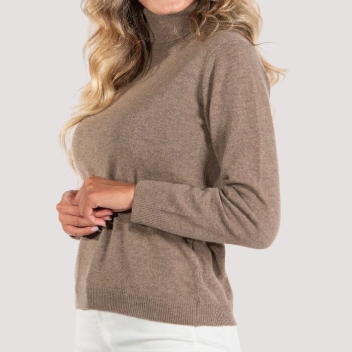 Maglia dolcevita donna misto cashmere, women cashmere blend turtleneck jumper