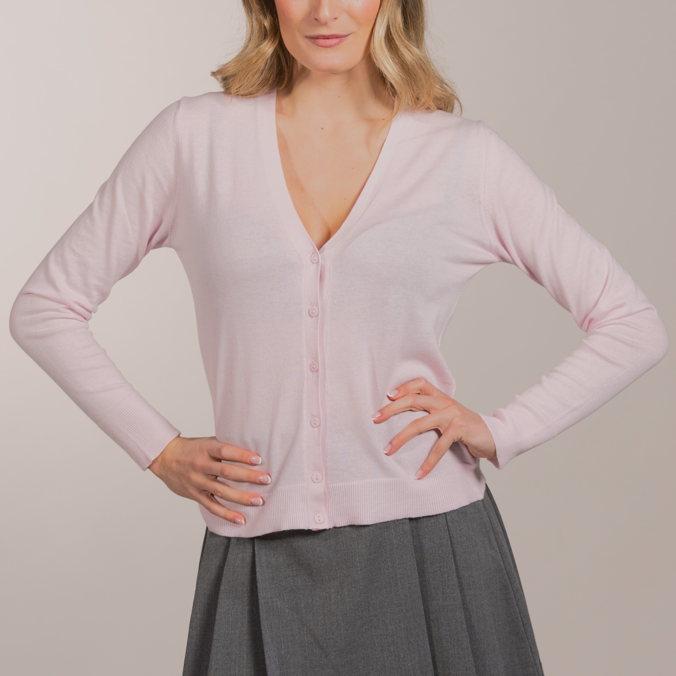 Cardigan sciallato donna in puro cotone con bottoni - Women shawl-cut cardigan in pure cotton with buttons