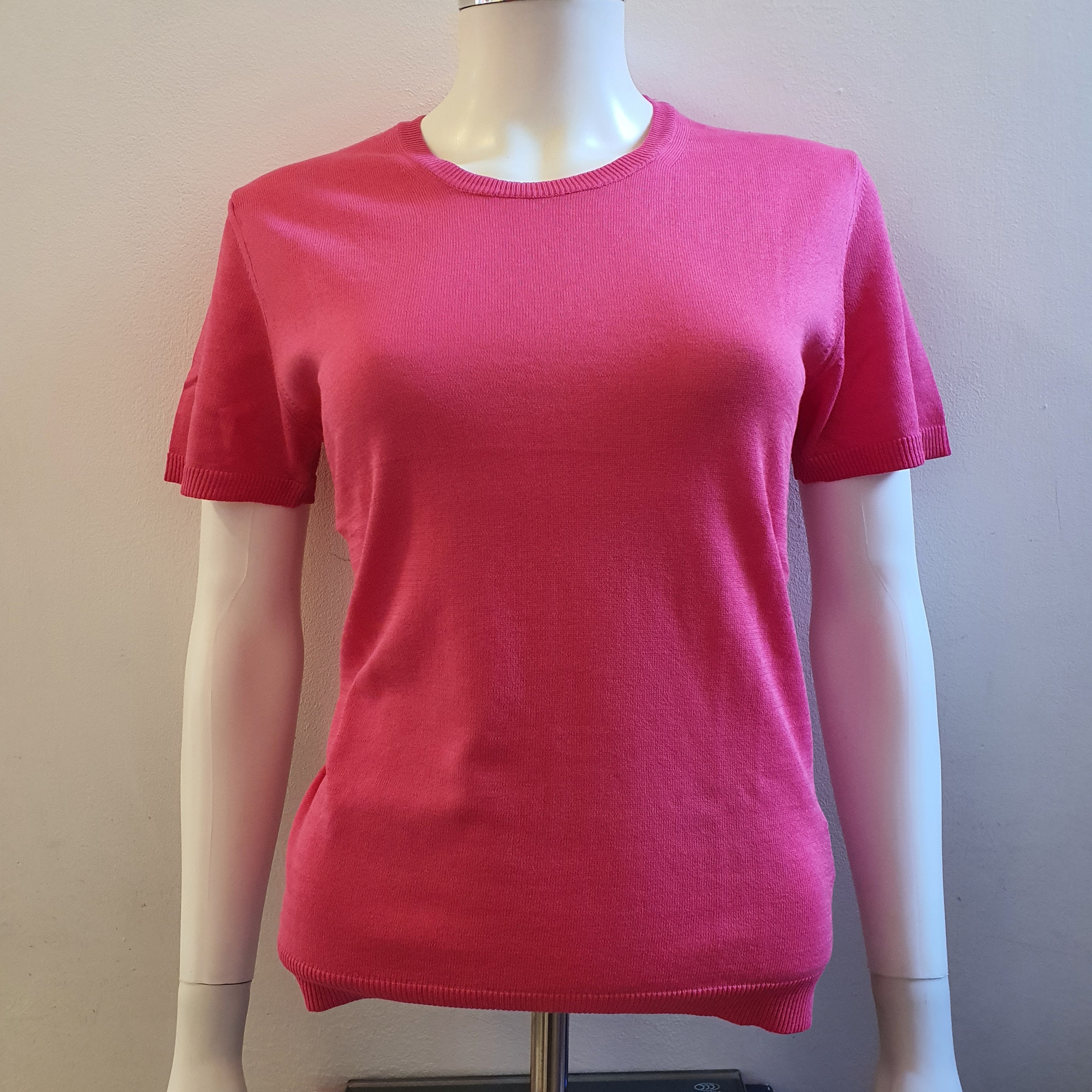 Maglia donna mezza manica girocollo puro cotone - Women short sleeves top with round neck in pure cotton