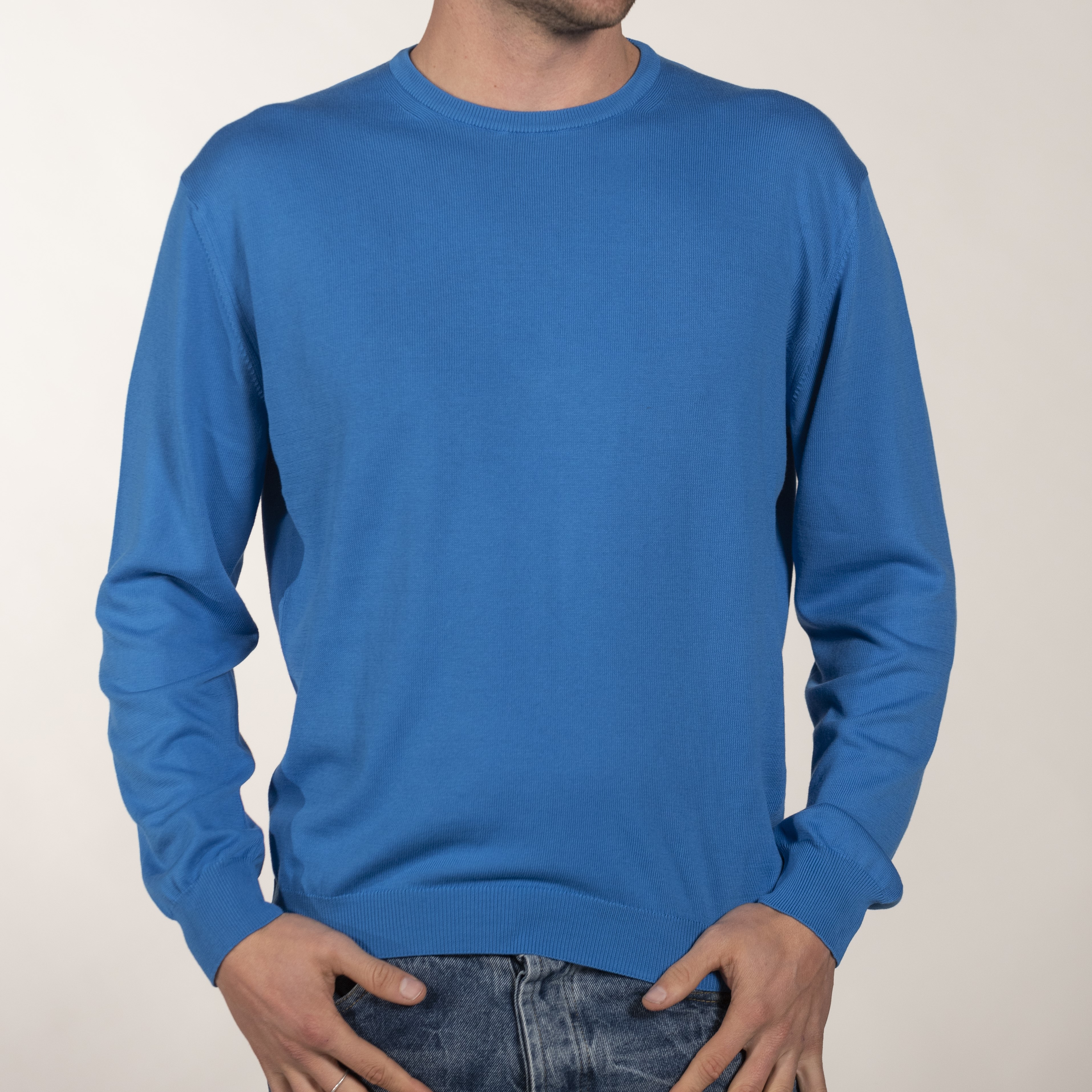 Maglia girocollo uomo puro cotone - menswear roundneck pullover in pure cotton