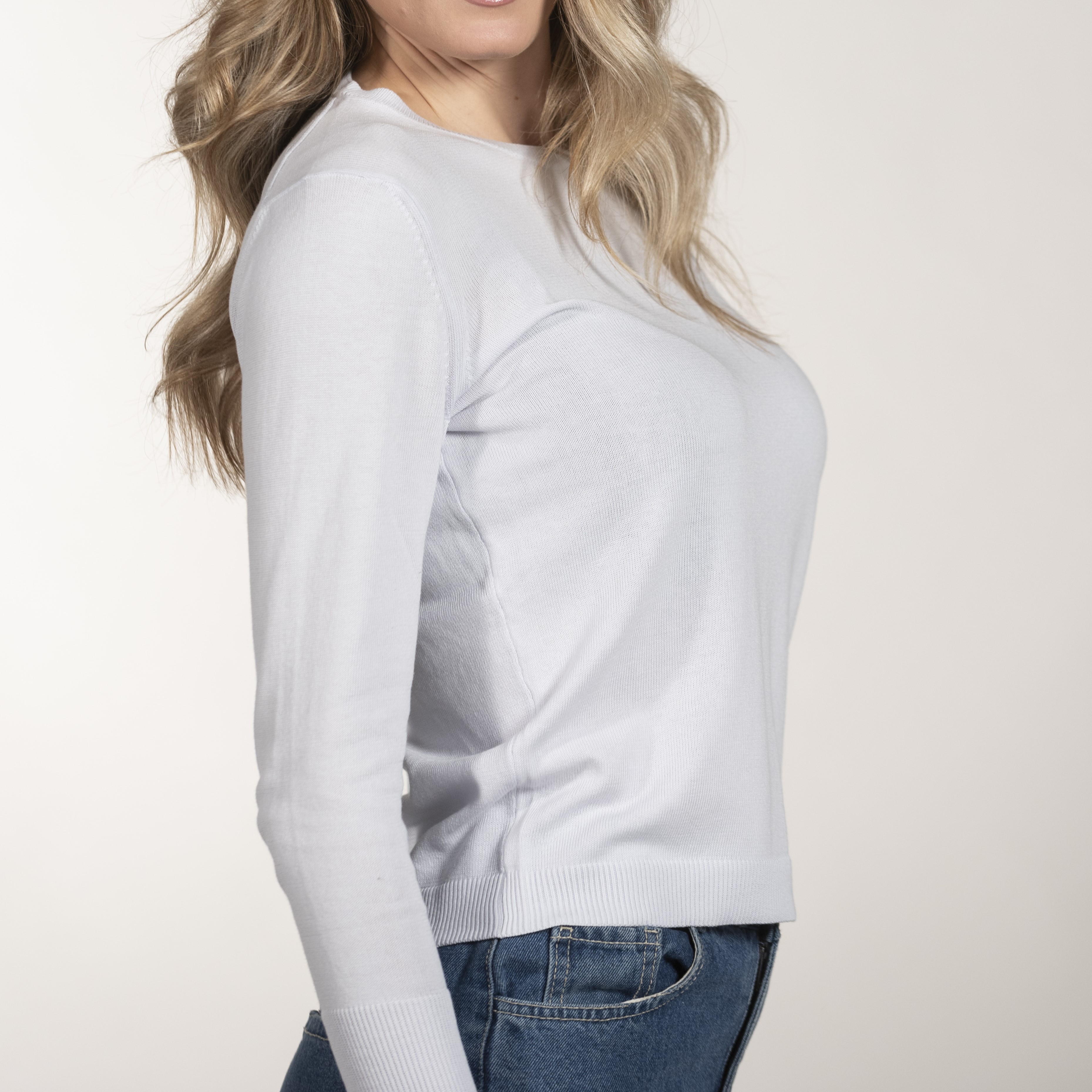 Maglia girocollo donna puro cotone - Women roundneck pullover in pure cotton