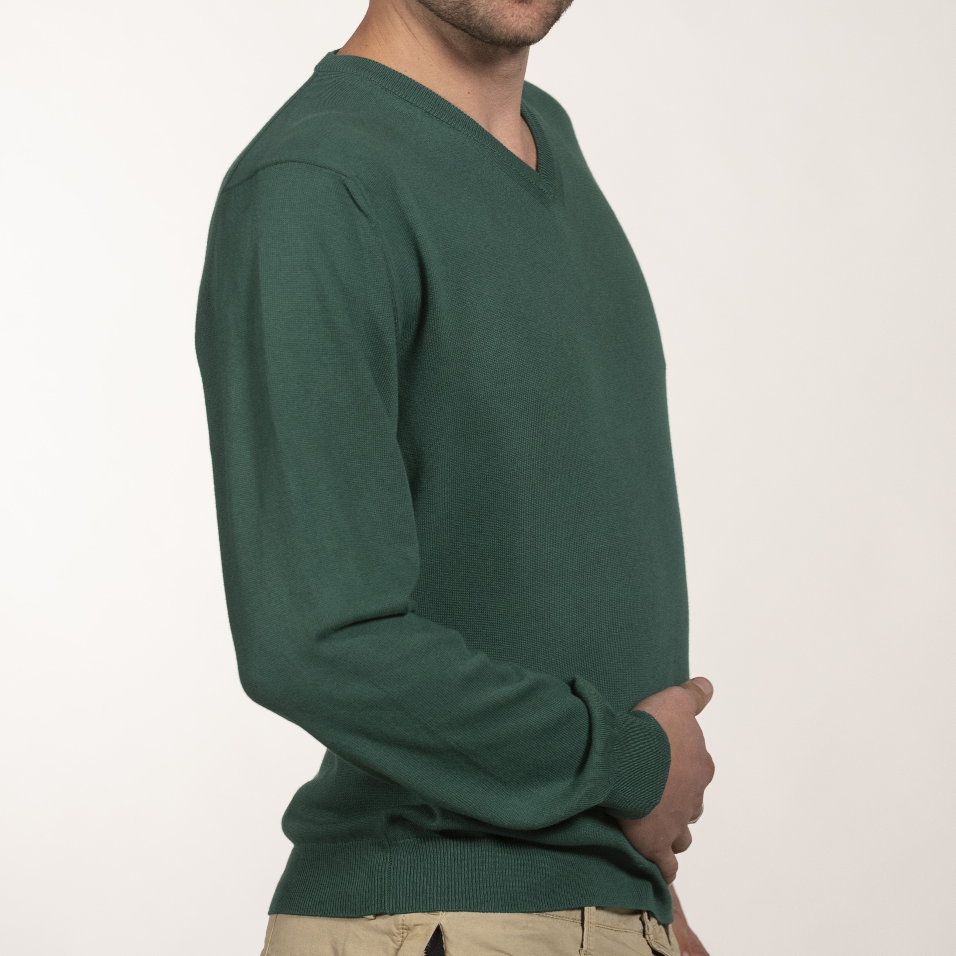Maglia uomo scollo v in puro cotone - Menswear v-neck pullover in pure cotton
