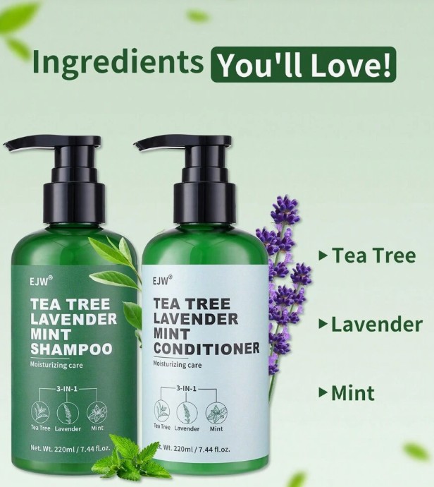 Tea Tree Lavender Mint Hair Care Set