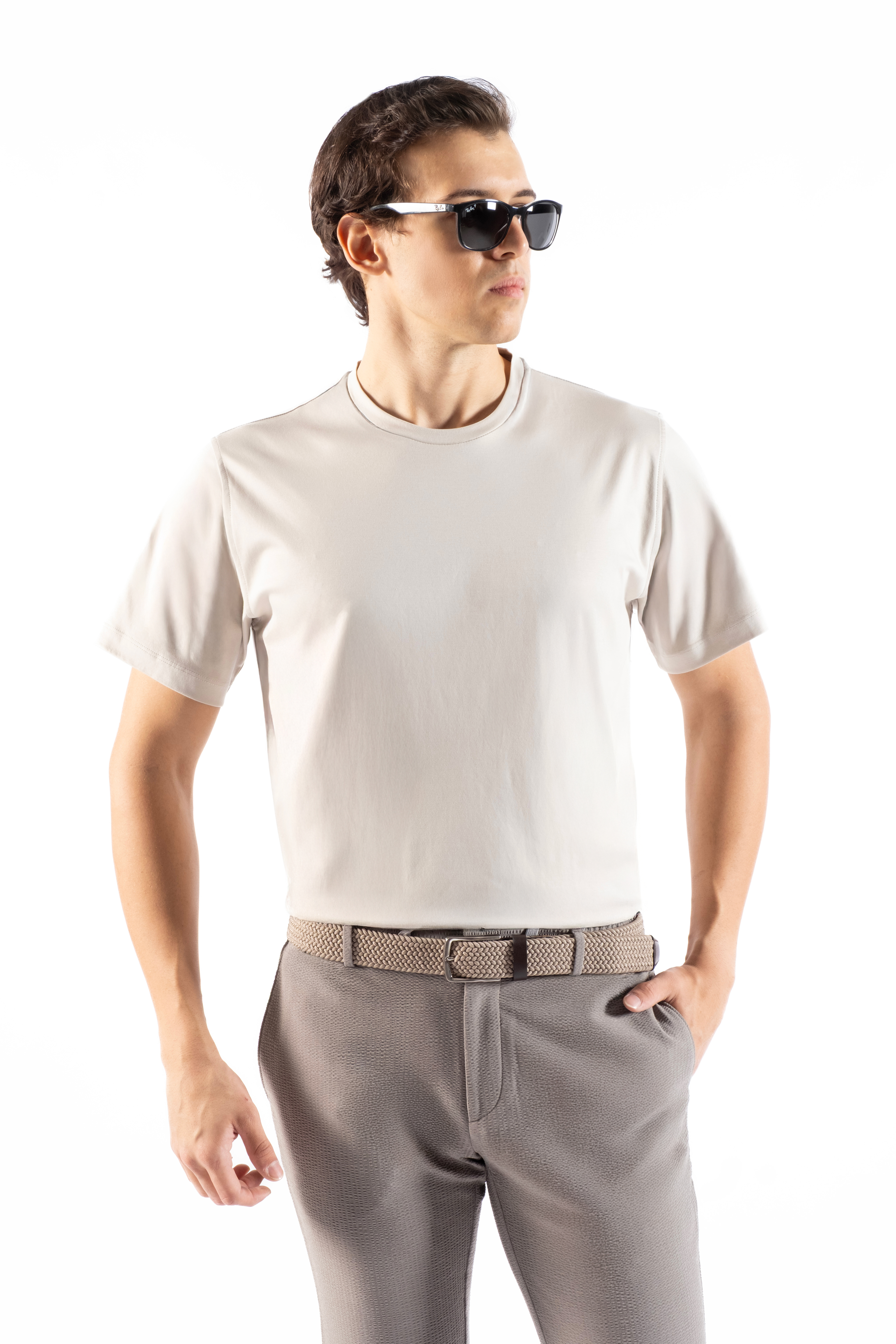 Kısa Kol Açık Bej T-shirt