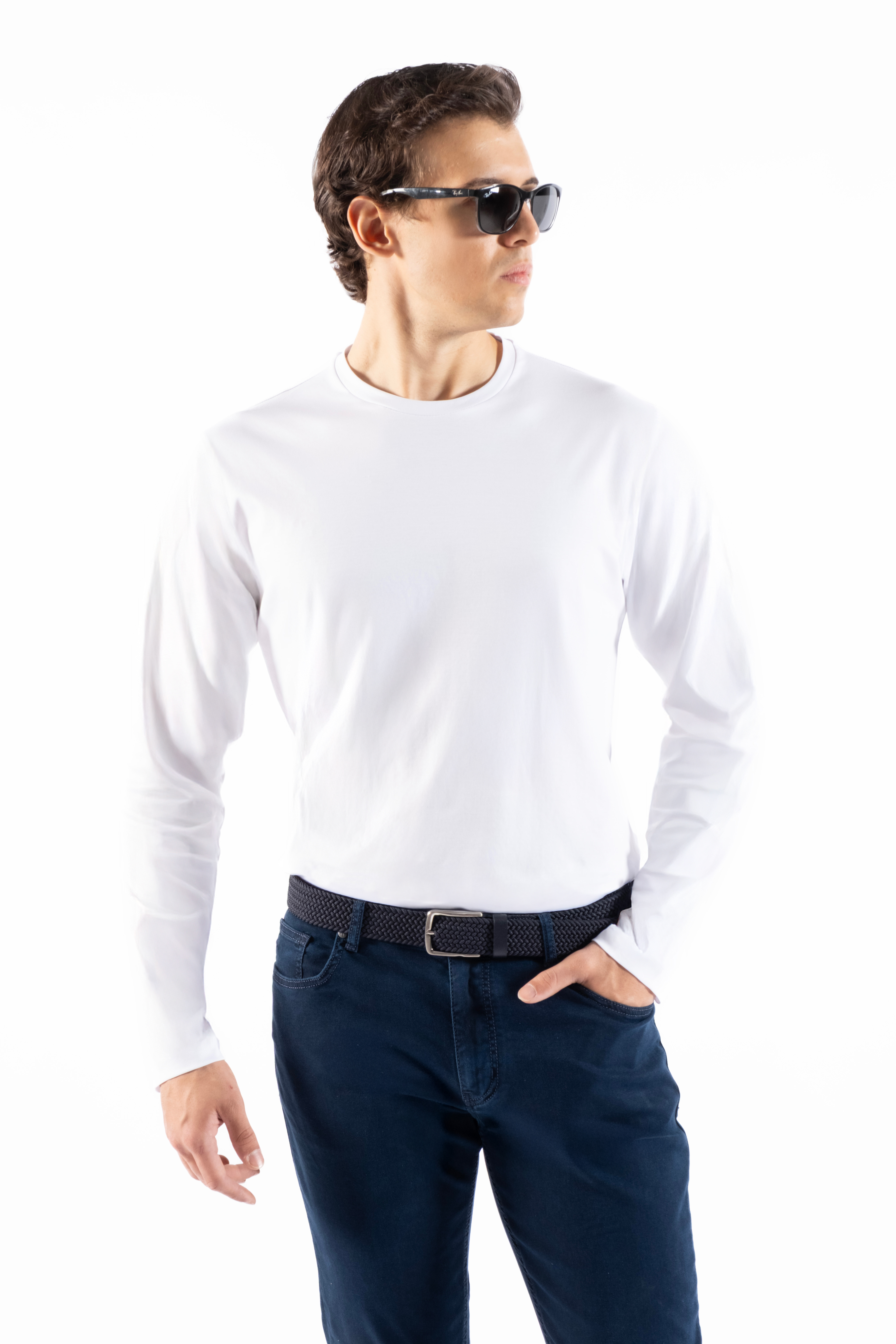 Uzun Kol Beyaz T-shirt