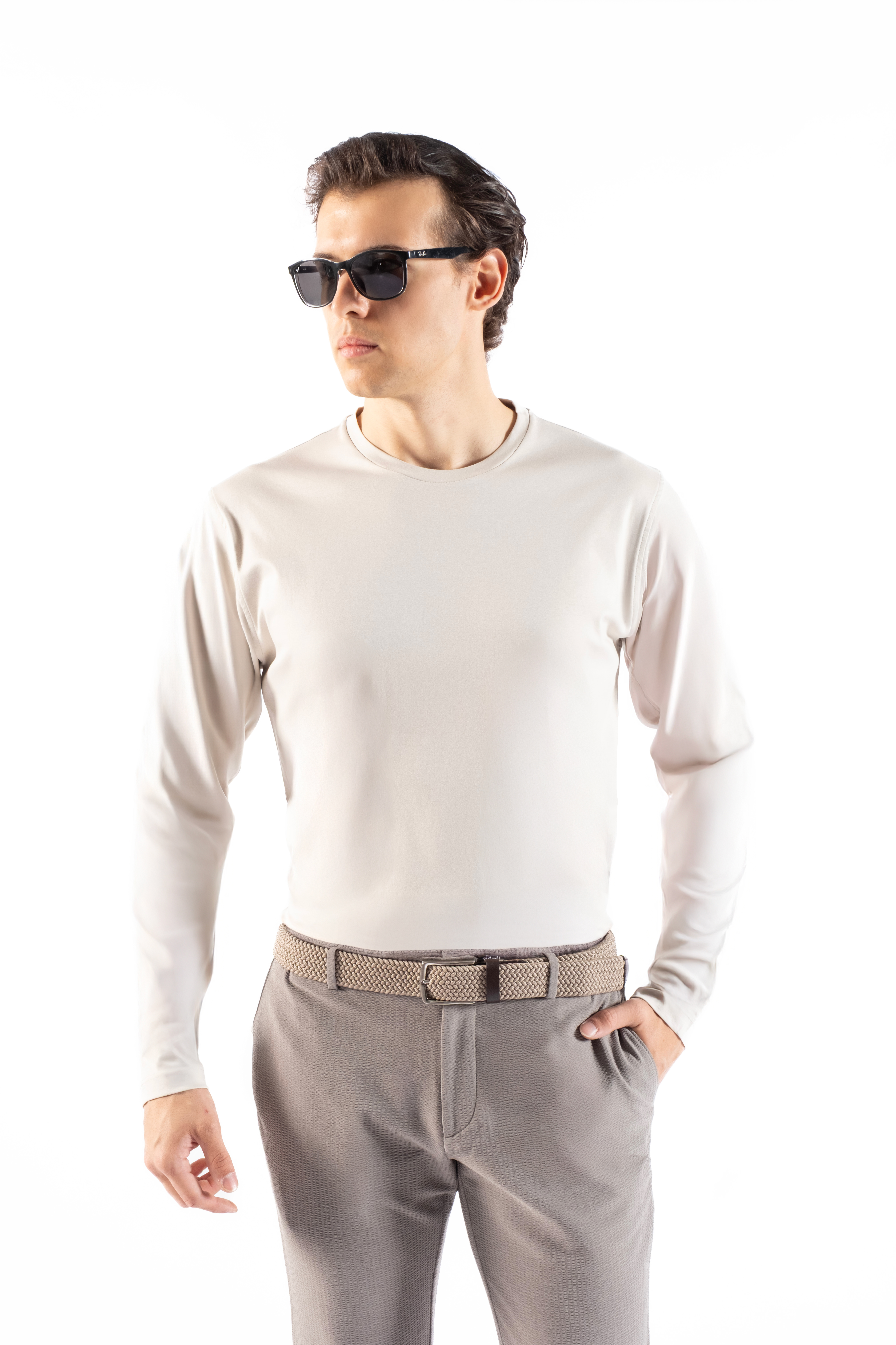 Uzun Kol Açık Bej T-shirt