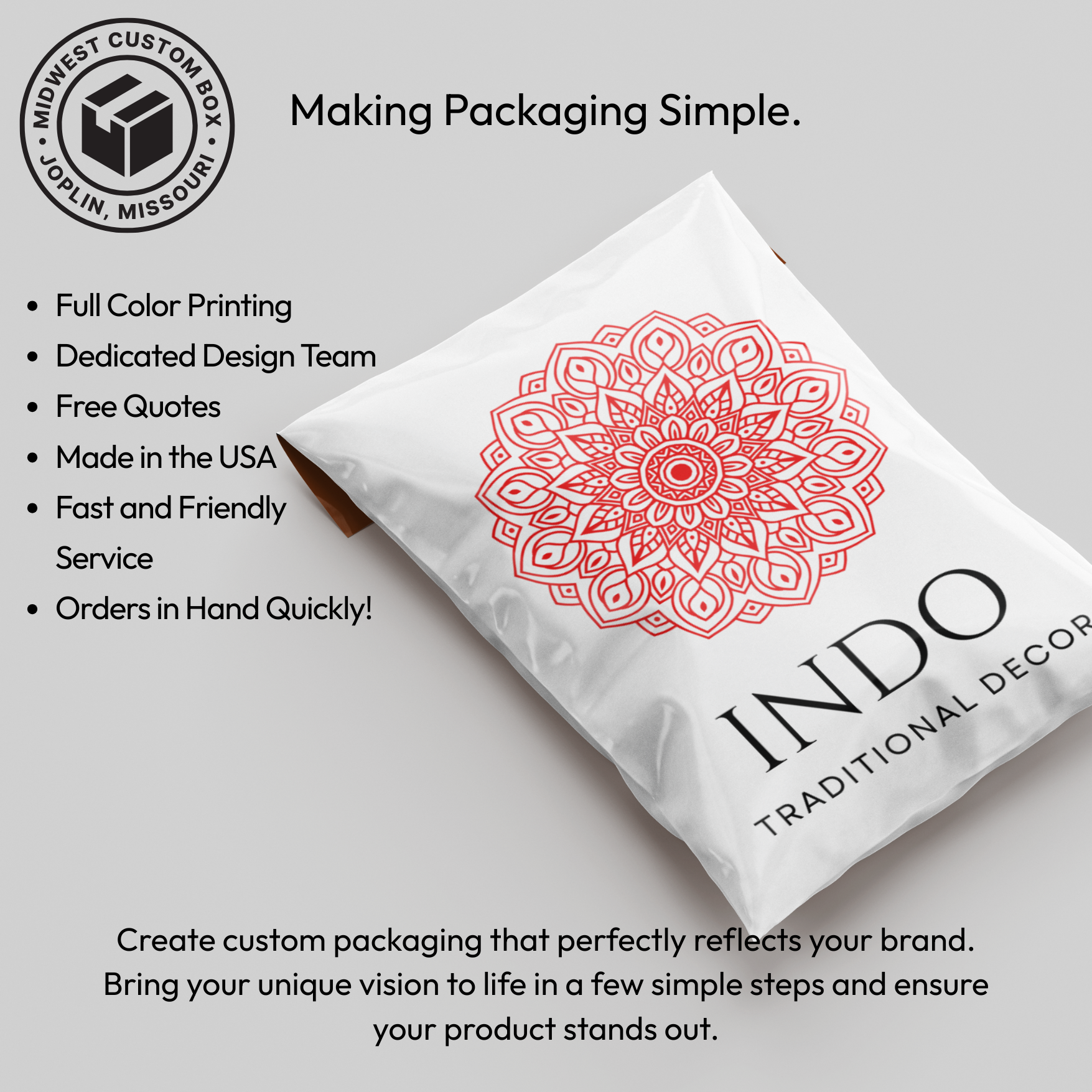 Small Custom Poly Mailer - 6"x9"