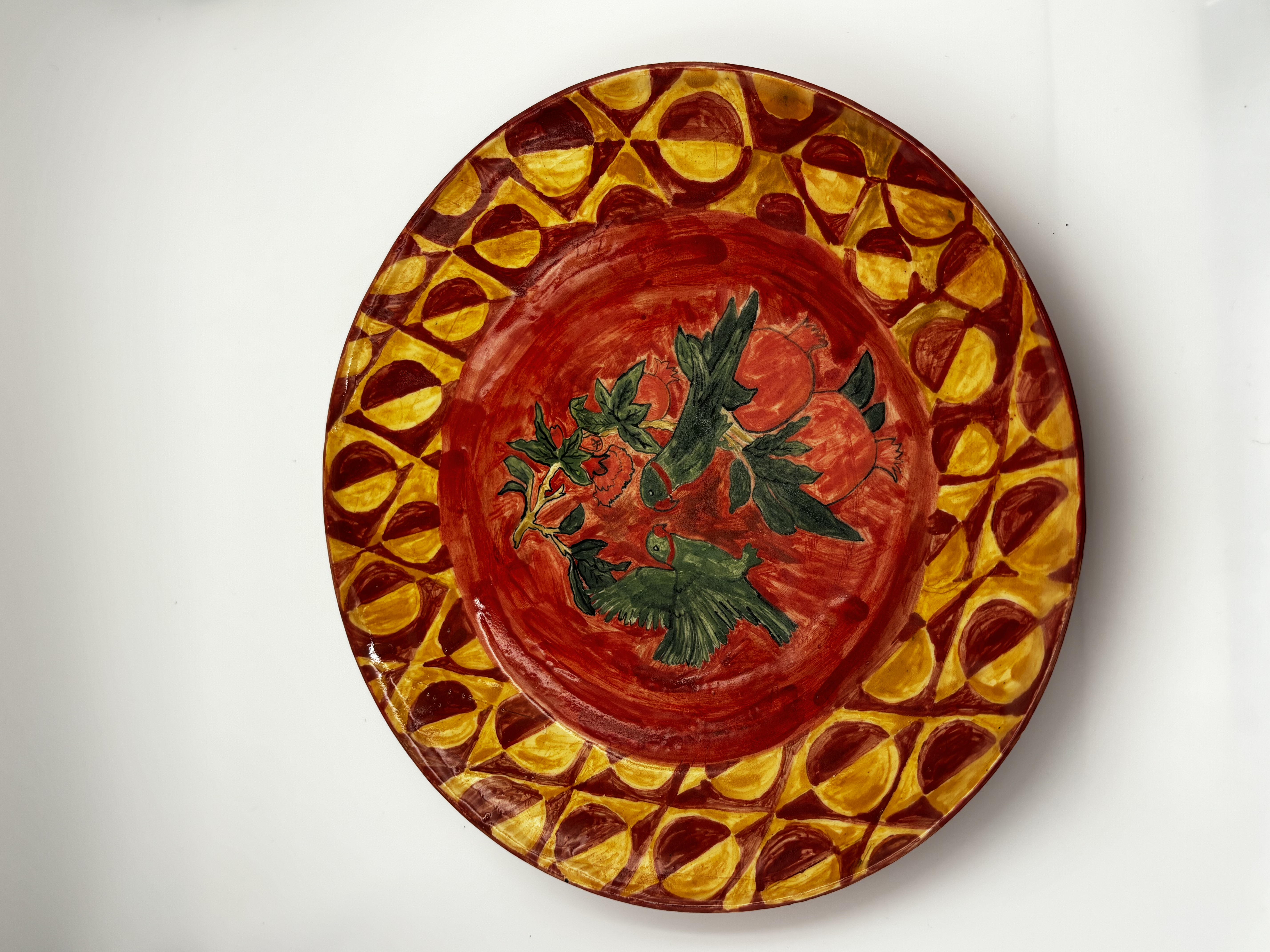 Gulmohar and Parakeets Plate