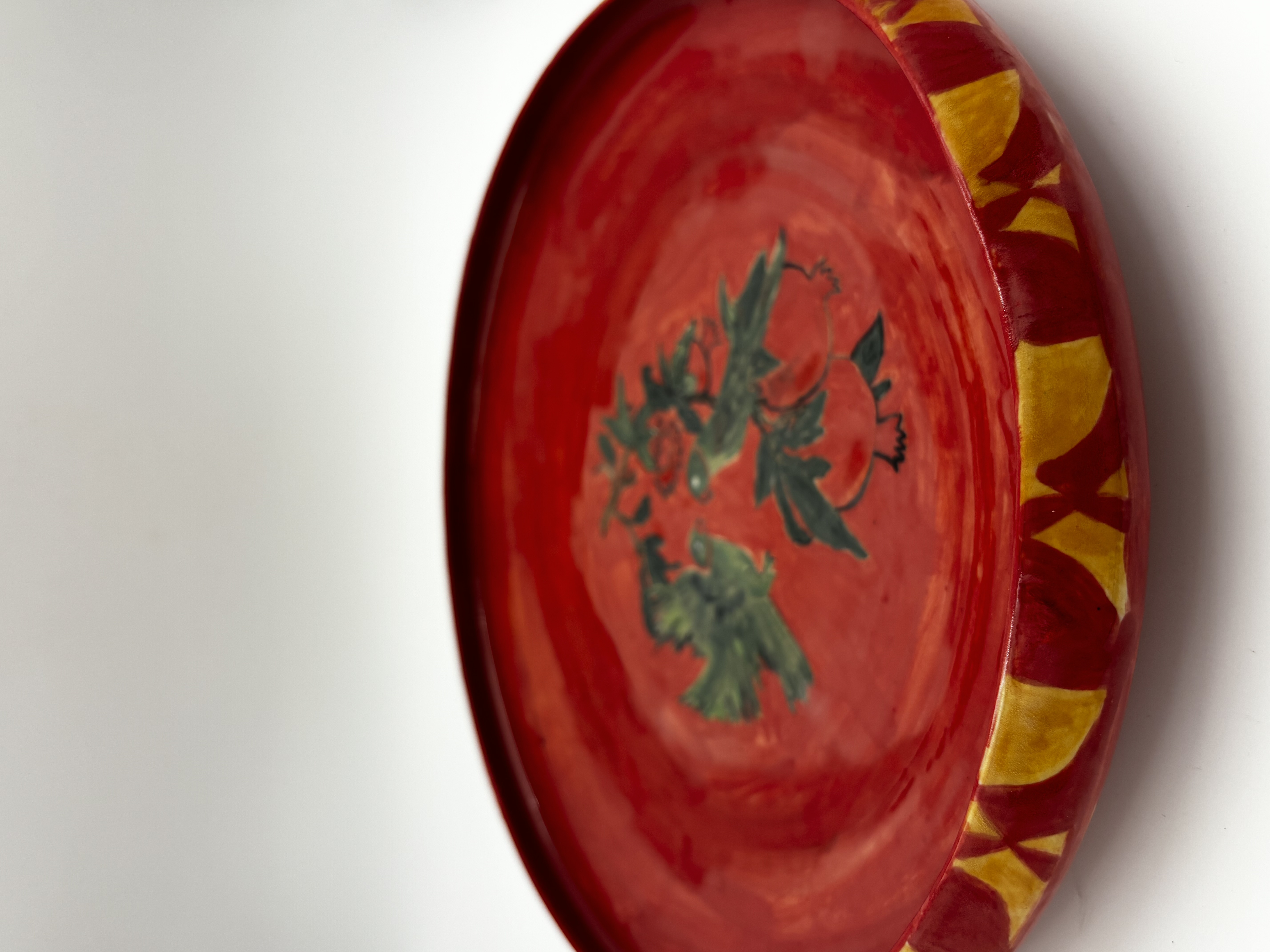 Gulmohar and Parakeets Large Platter