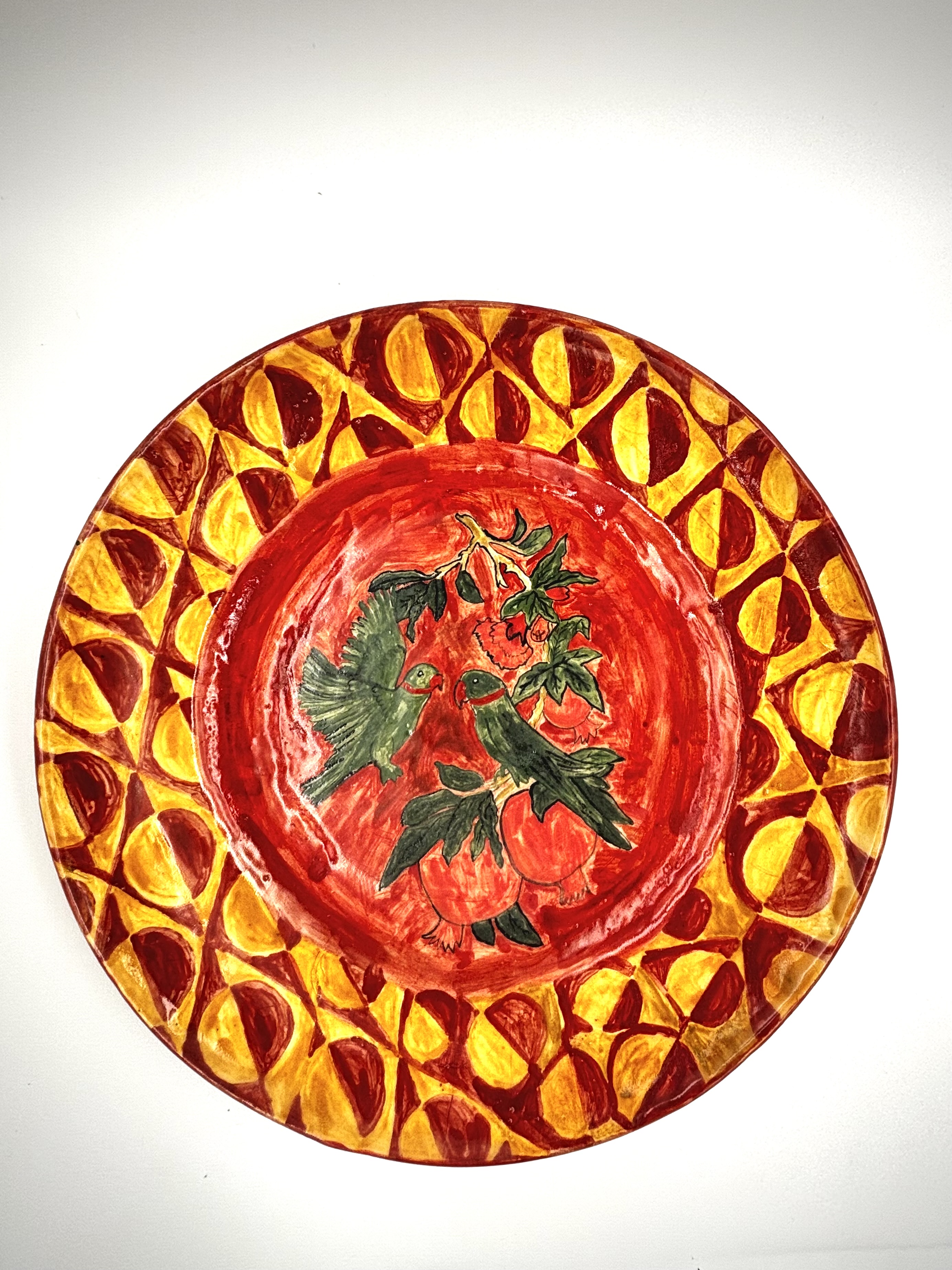 Gulmohar and Parakeets Plate