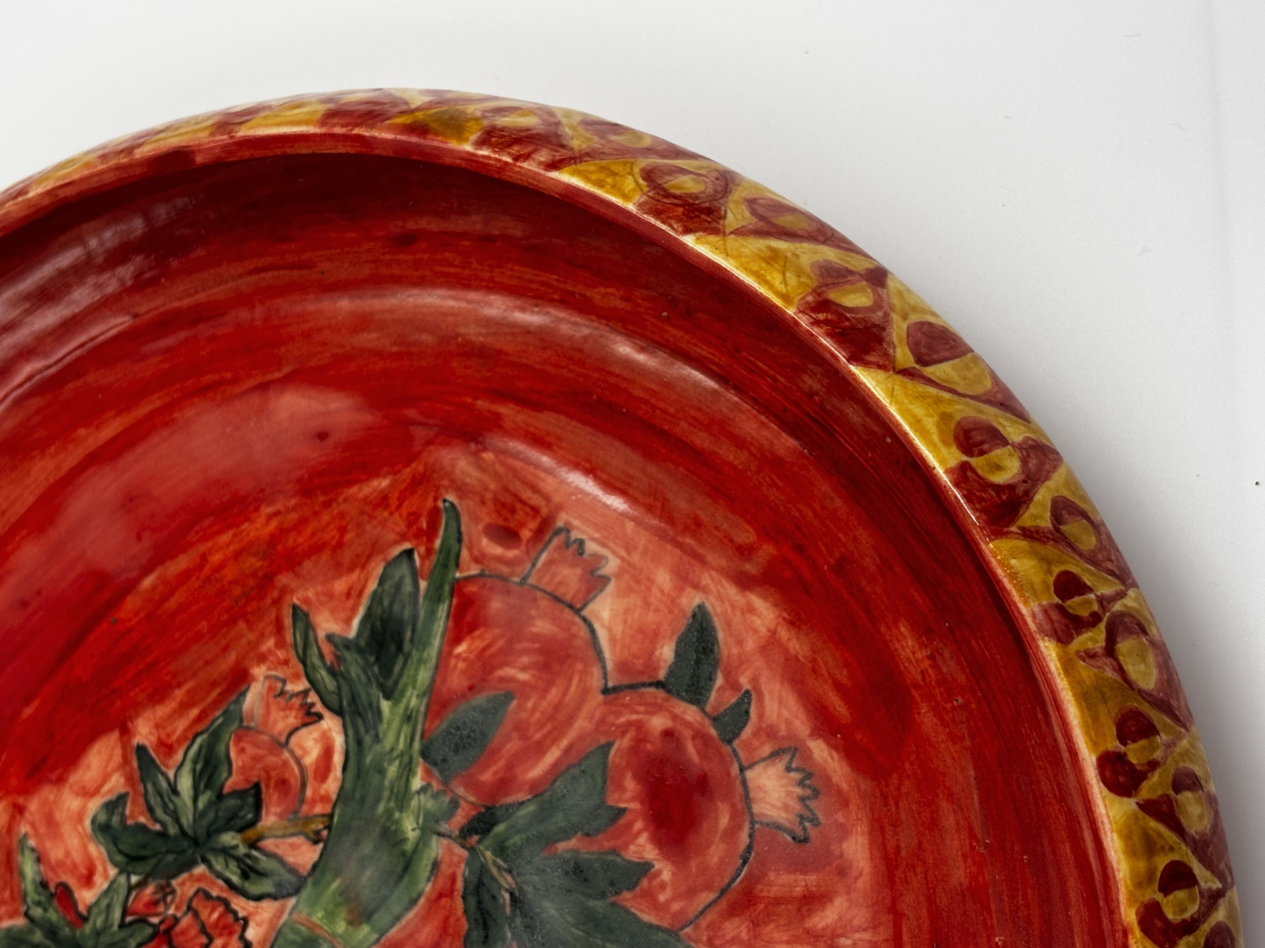 Gulmohar and Parakeets Shallow Bowl