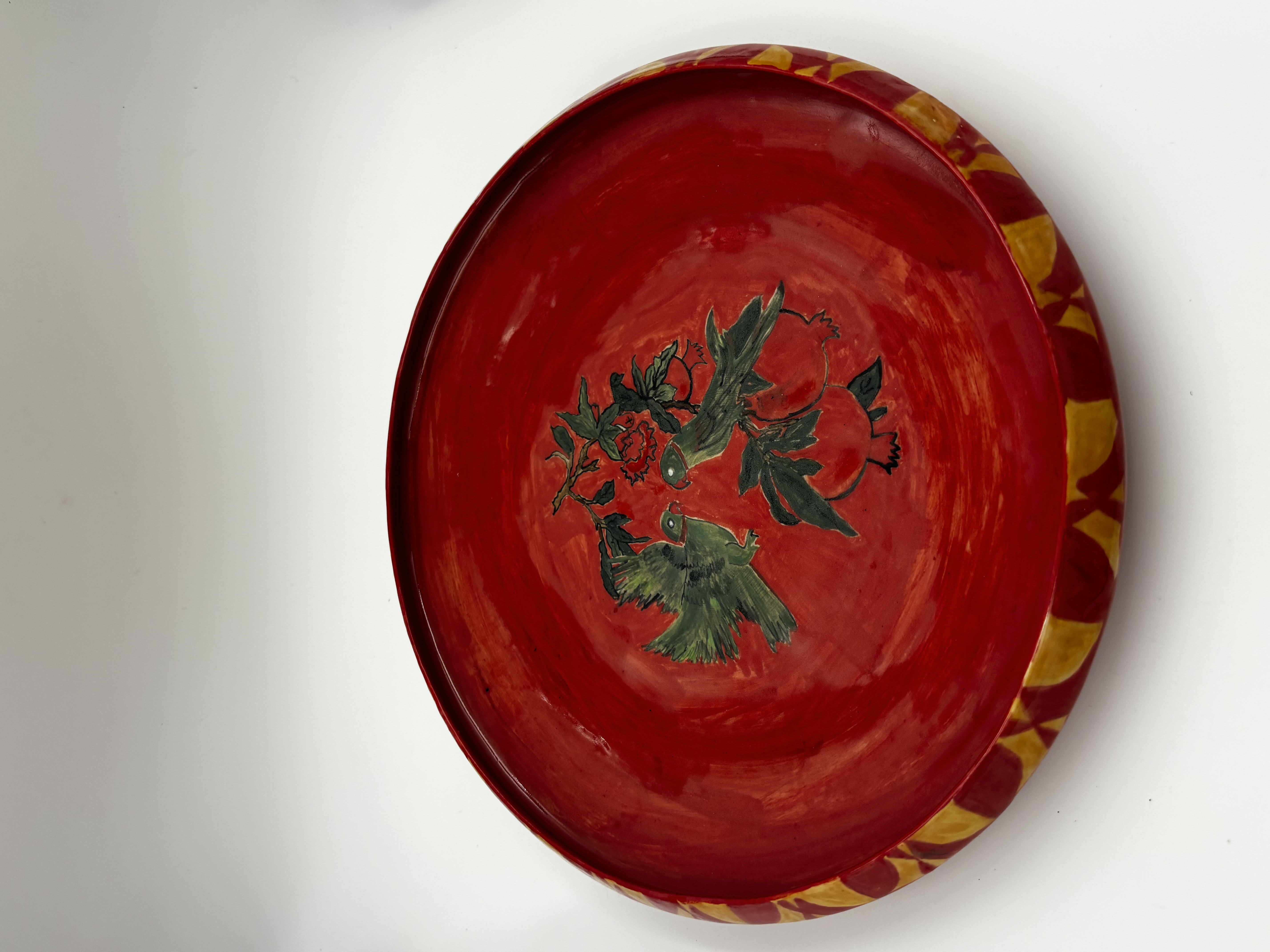 Gulmohar and Parakeets Large Platter