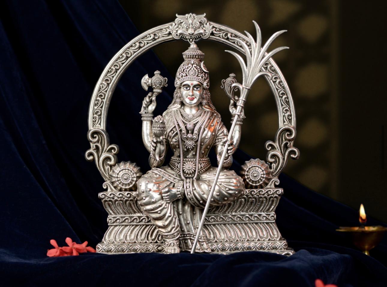 Silver Kamakshi Goddess Idol