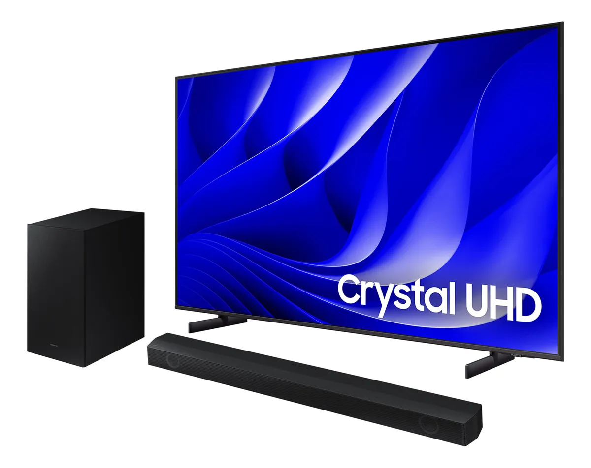 Samsung Smart Big Tv 75 Crystal Uhd 4k +soundbar Hw-b550/zd