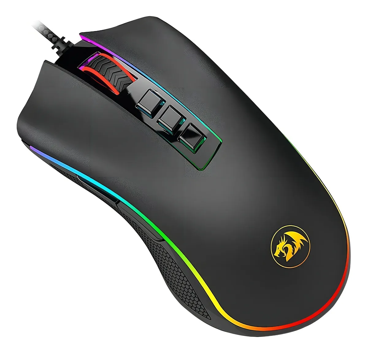 Mouse Gamer M711 Cobra Chroma Redragon V2 Com fio Para Jogos 12.400 DPI Com Led RGB Preto