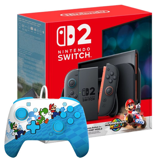 CONSOLA NINTENDO SWITCH 2+MARIO KART+MANDO PDP+FUNDA TRANSPORTE MARIO KART WORLD