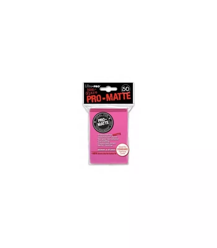 Fundas Standard Pro Matte Ultra Pro Color Rosa Brillante - Paquete de 50