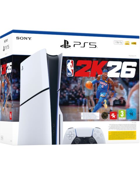 CONSOLA WHITE SLIM EDITION + DUALSENSE (1TB) + NBA 2K26