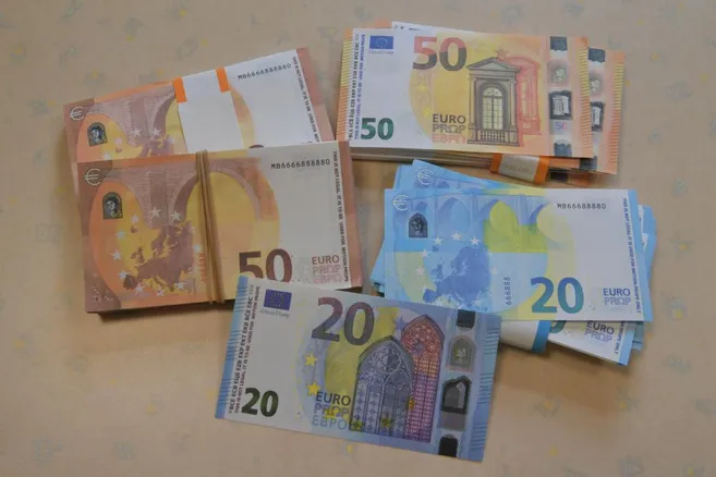 EUROS 1000$ IN 50$ BILLS