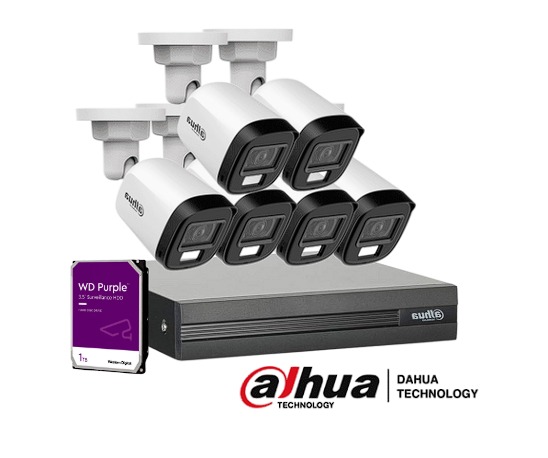 6 CAMARAS FULL COLOR CON AUDIO 1080P (2MEGAPIXELES)