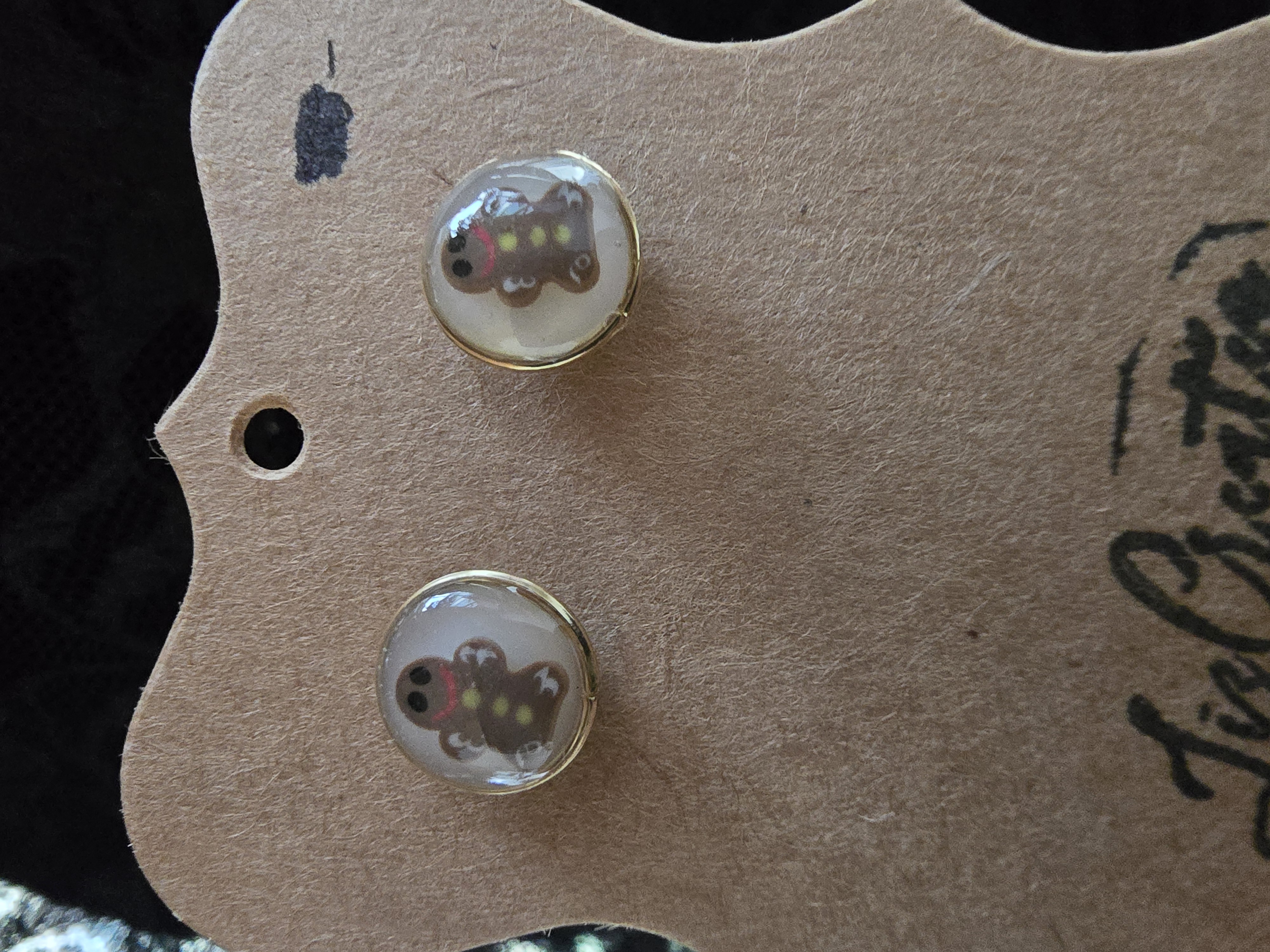 Mini Gingerbread Man Stud Earrings